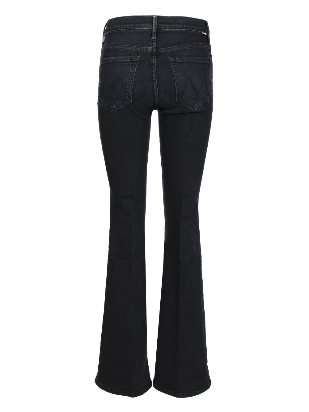Mother Cropped Flared Denim Jeans In Blue