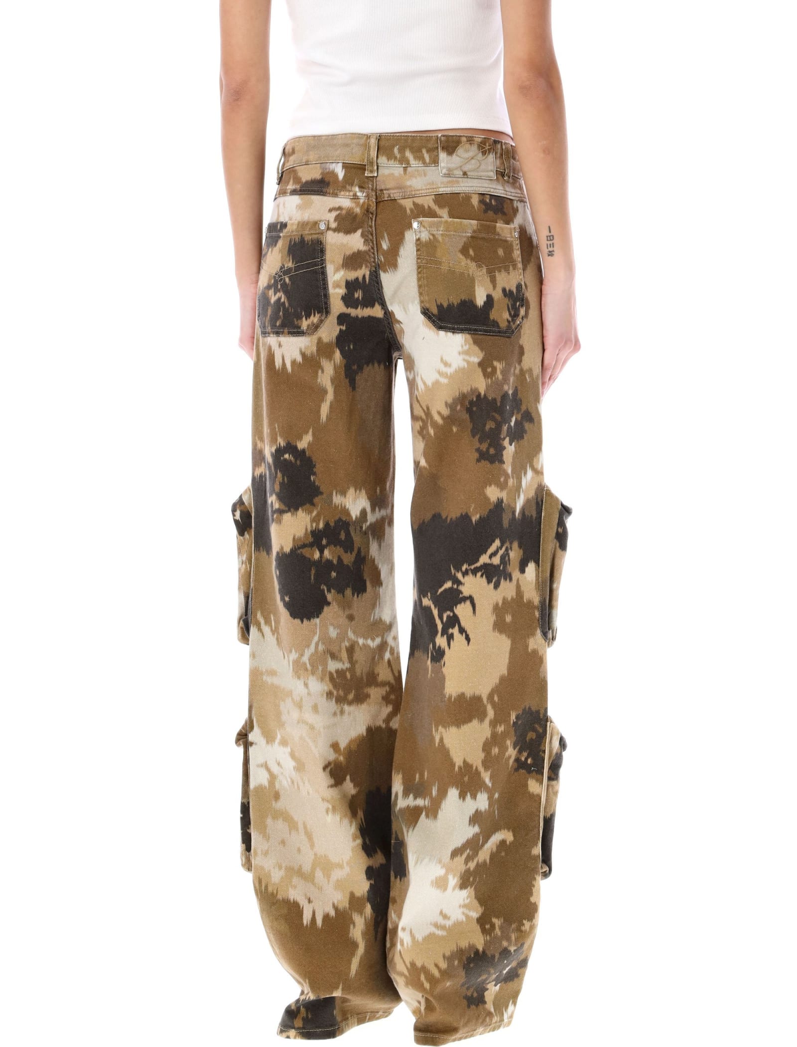 Shop Blumarine Camouflage Pattern Cargo Pants