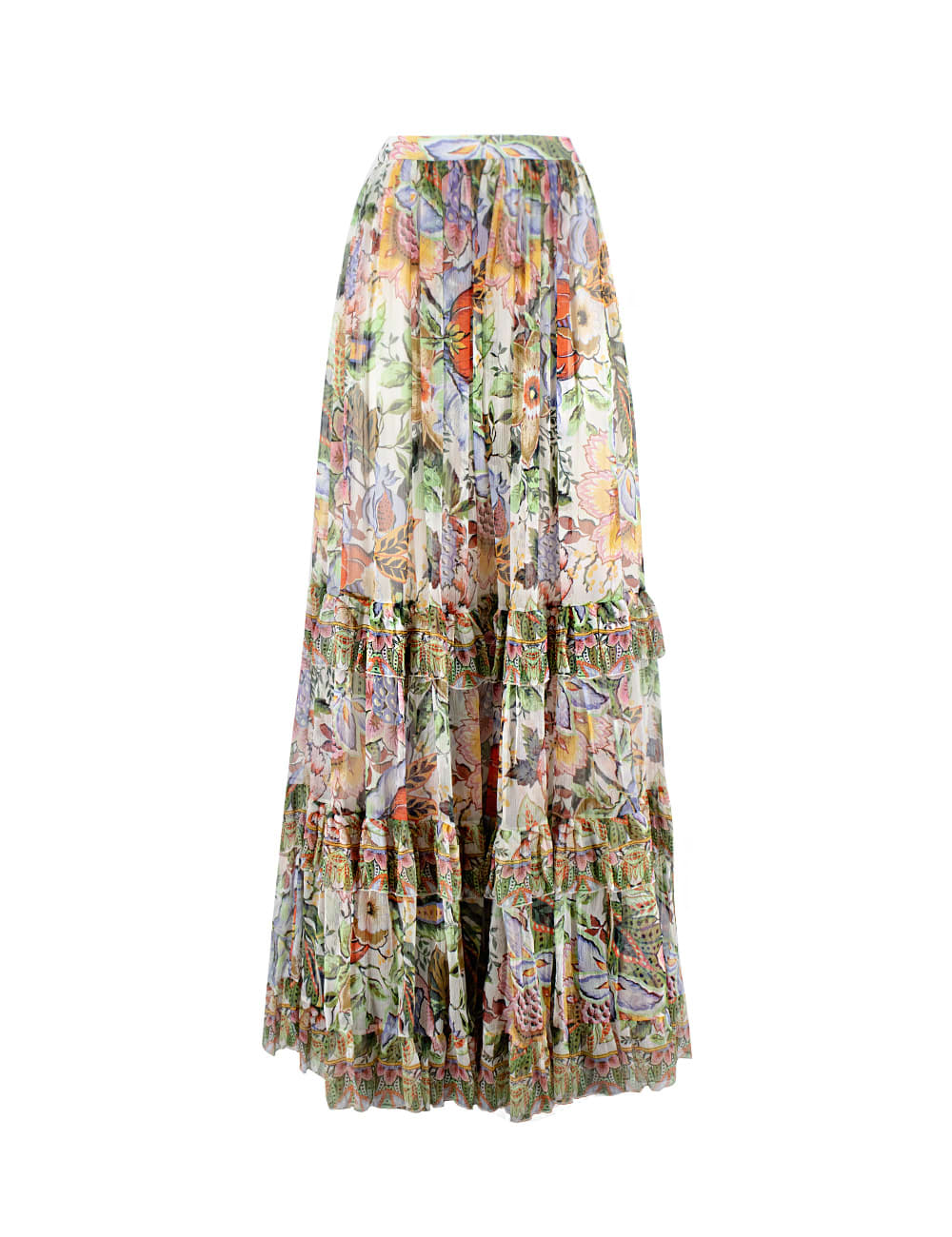 Multicolour Silk Long Skirt