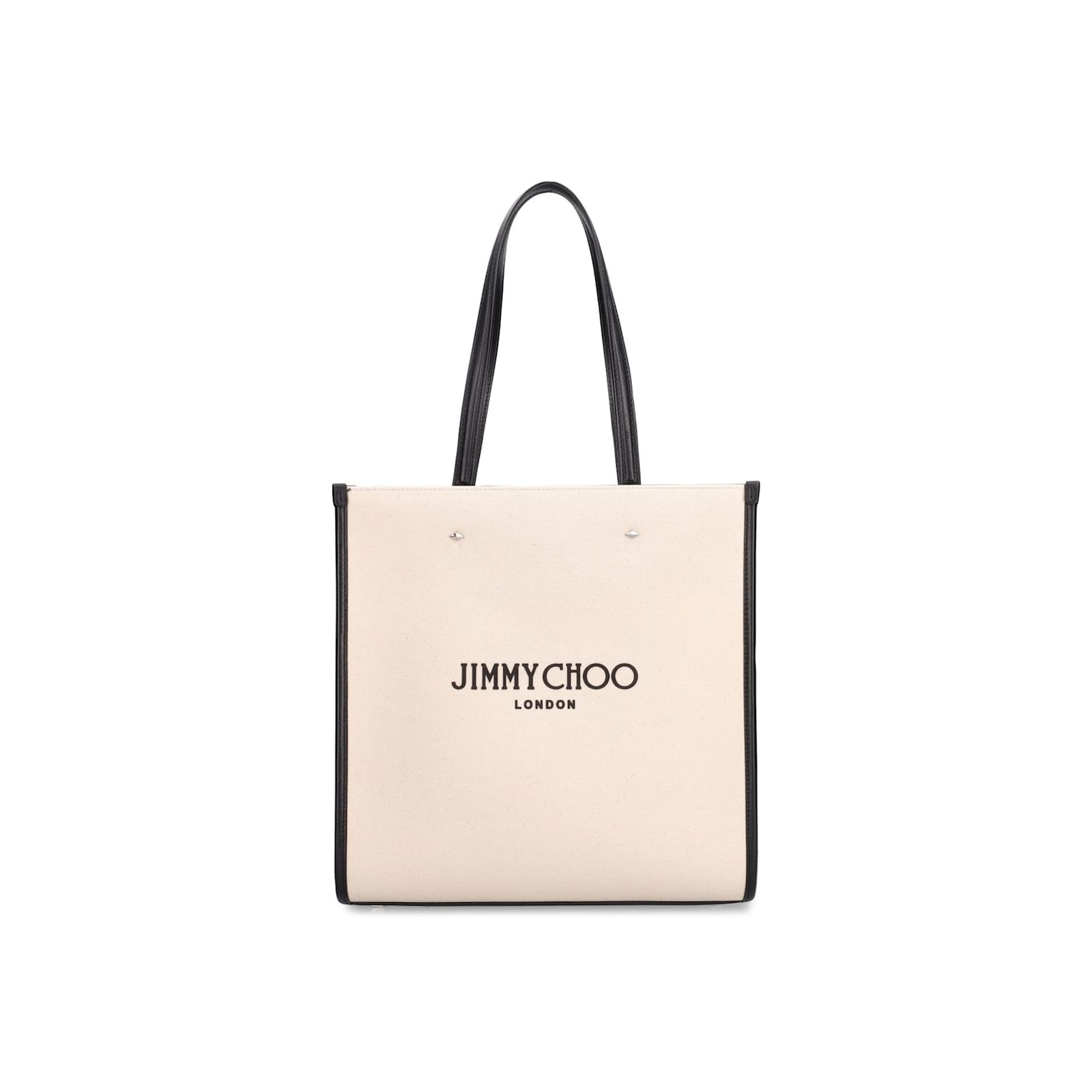 Shop Jimmy Choo Medium Logo Tote Bag In Beige