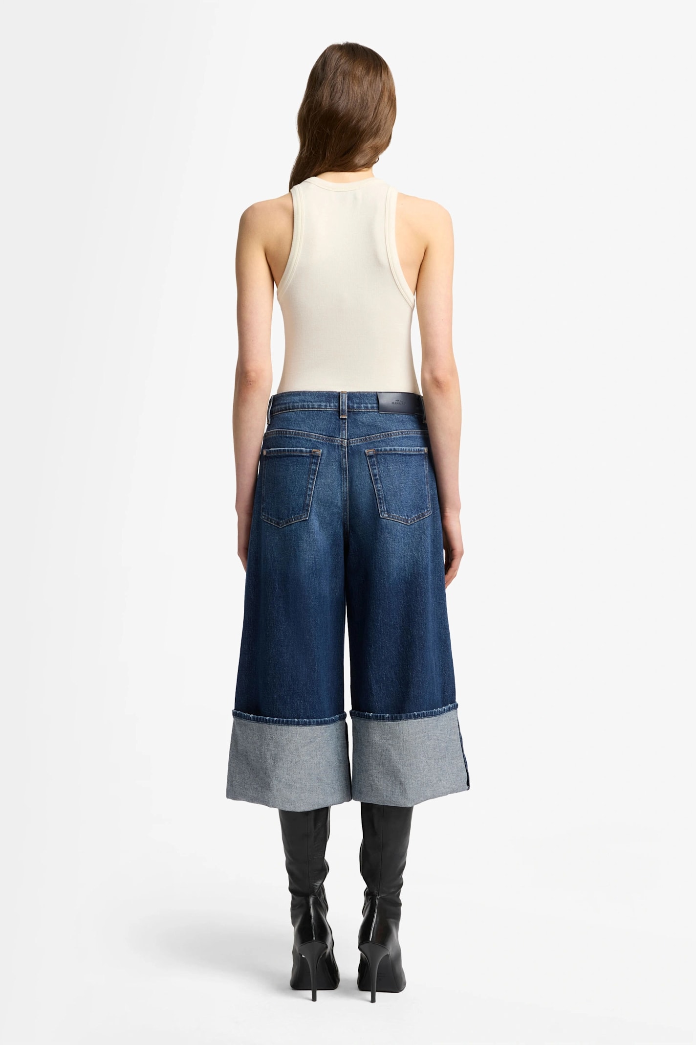 7 For All Mankind Culotte Radar With Wide Cuff In Blue