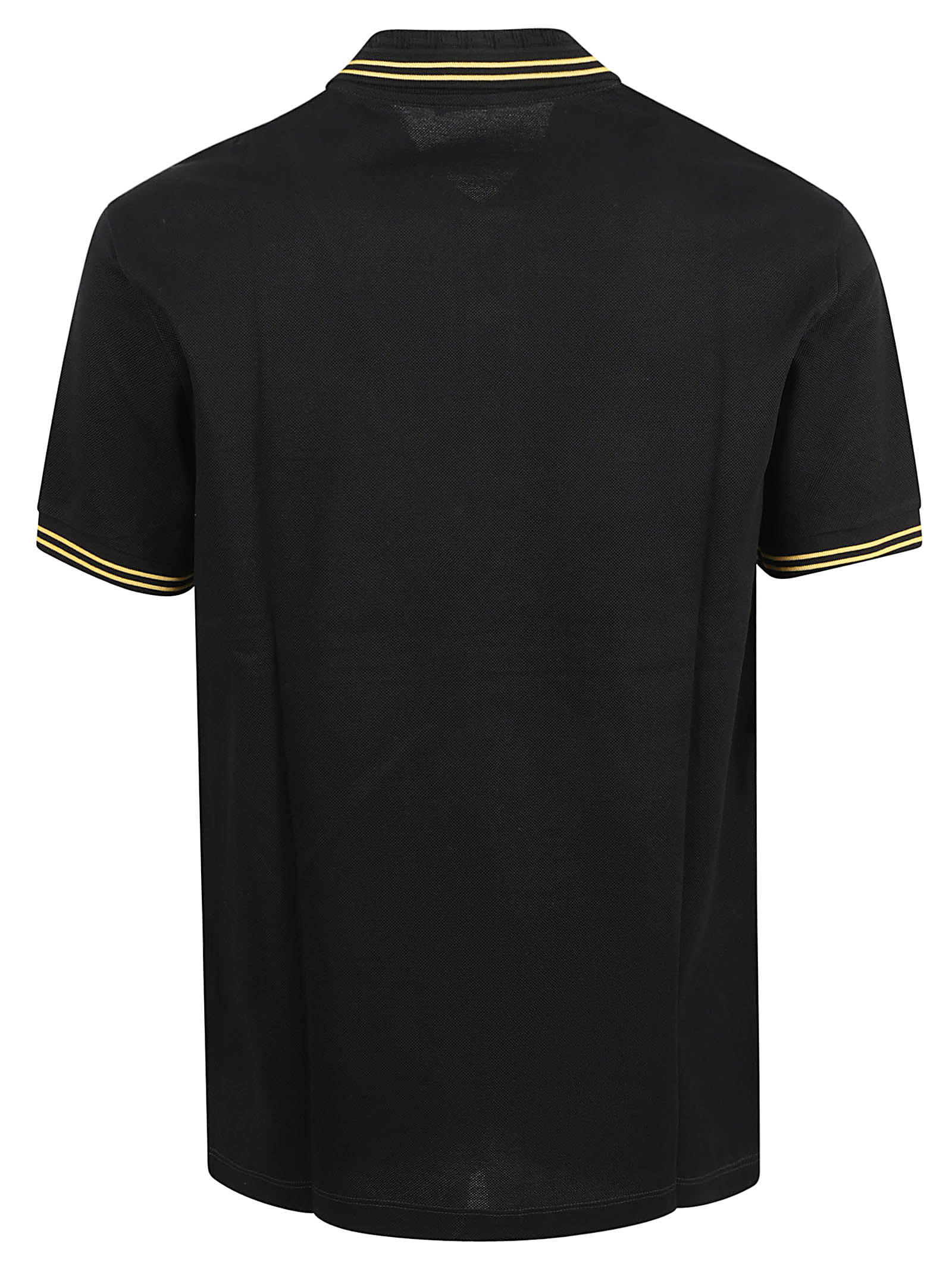 Shop Versace Logo Embroidered Polo Shirt In Black