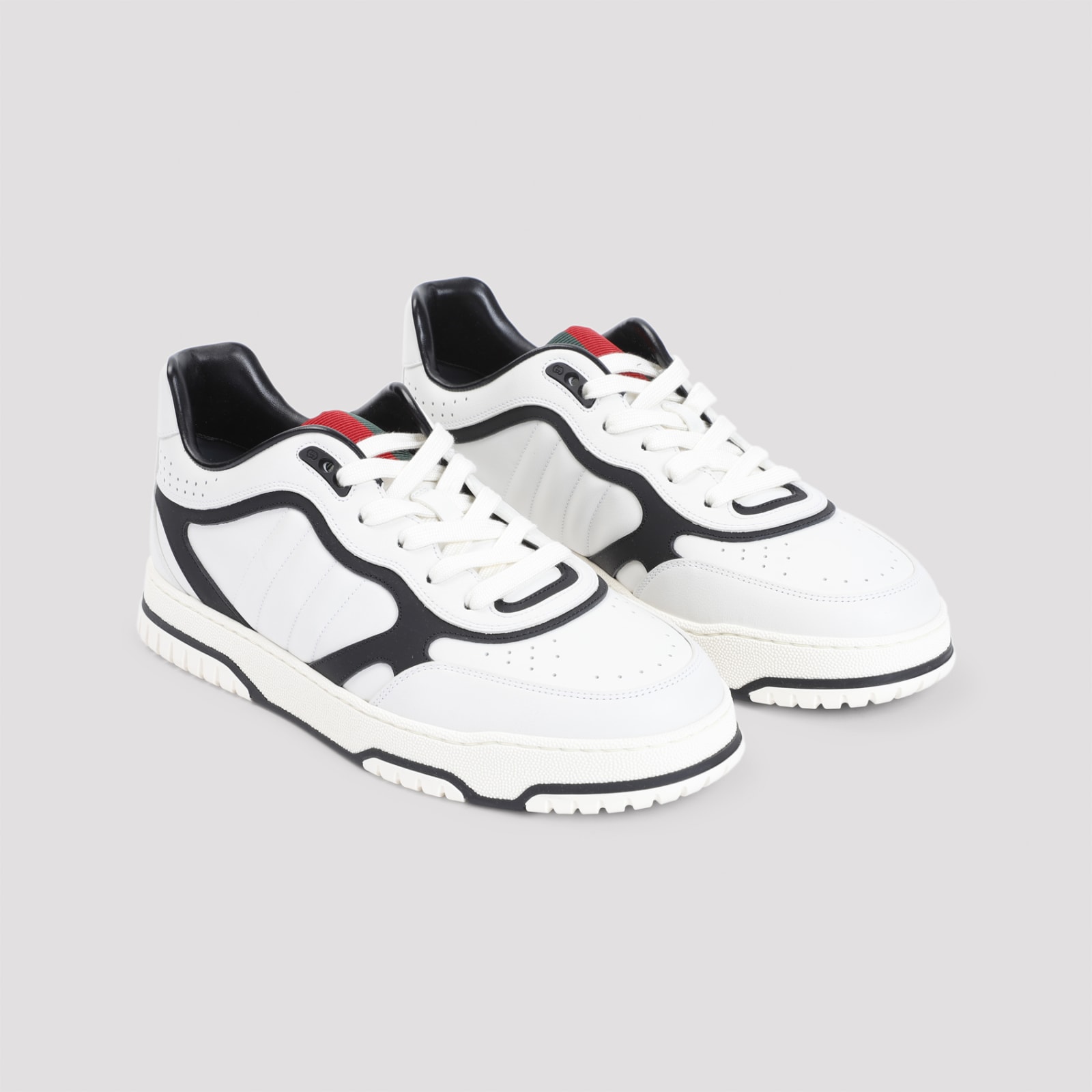 Shop Gucci Leather Sneakers In G.w G.w