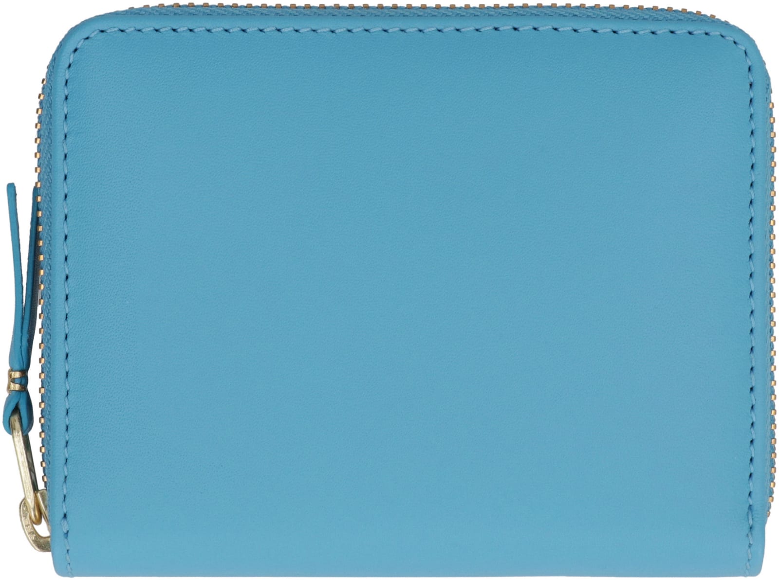 Shop Comme Des Garçons Leather Zip Around Wallet In Light Blue