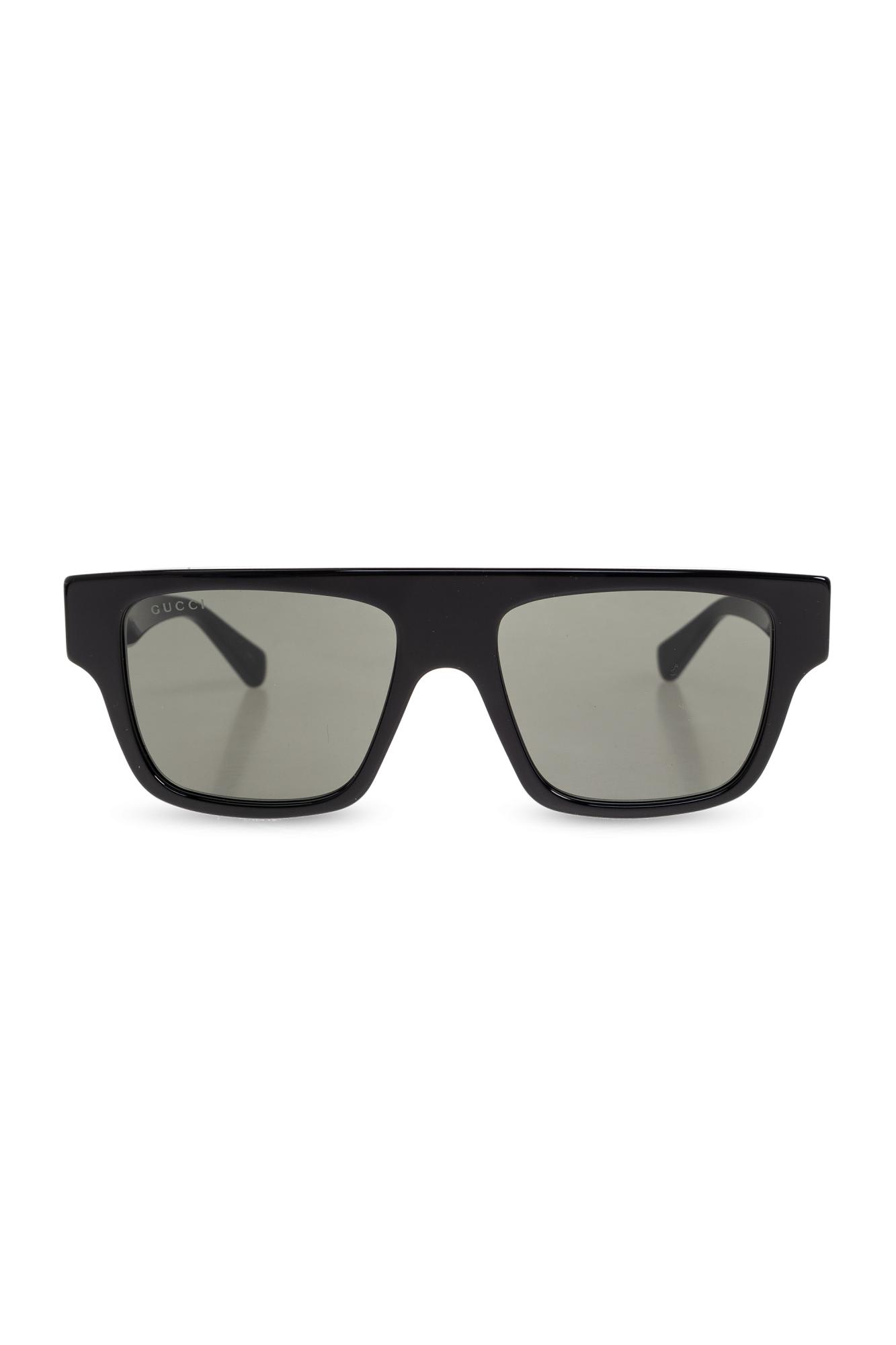 Gucci Acetate Frame Dark Lens Rectangular Sunglasses In Black