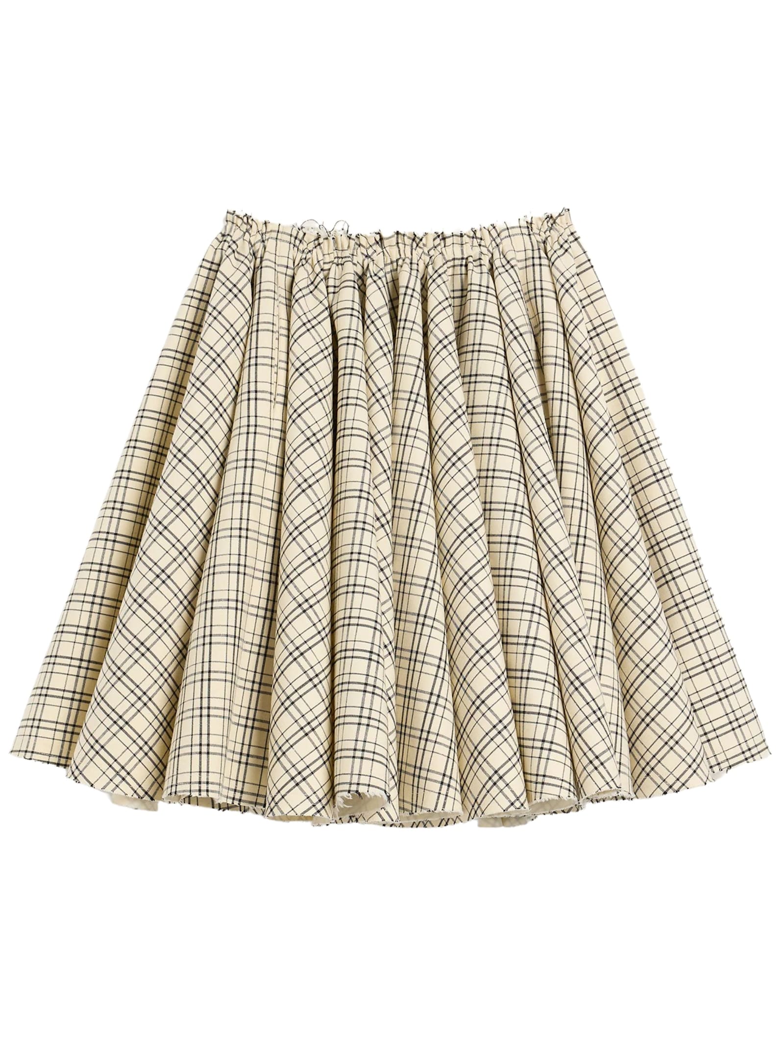 Ami Alexandre Mattiussi Checked-pattern Midi Skirt In Neutral