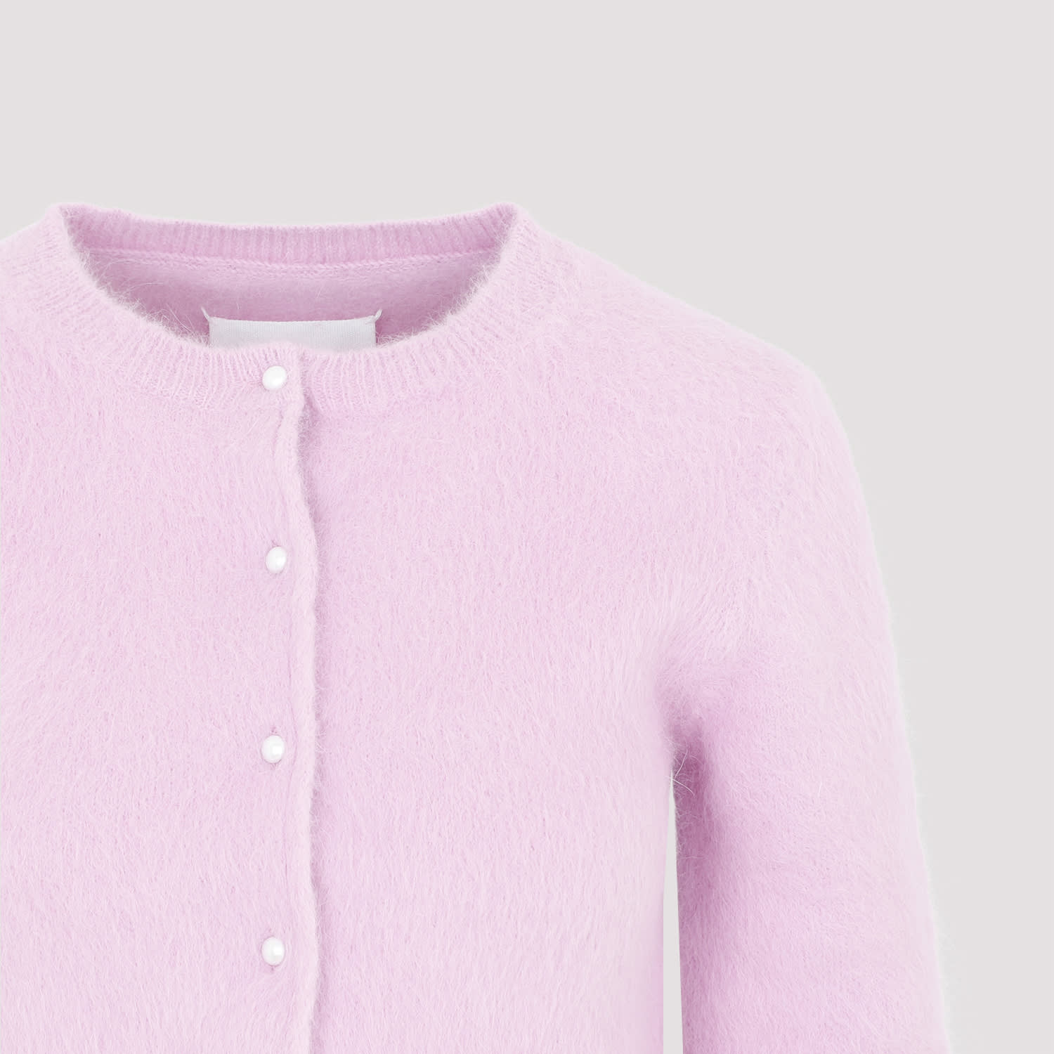 Shop Maison Margiela Angora Cardigan In Acid Lavander