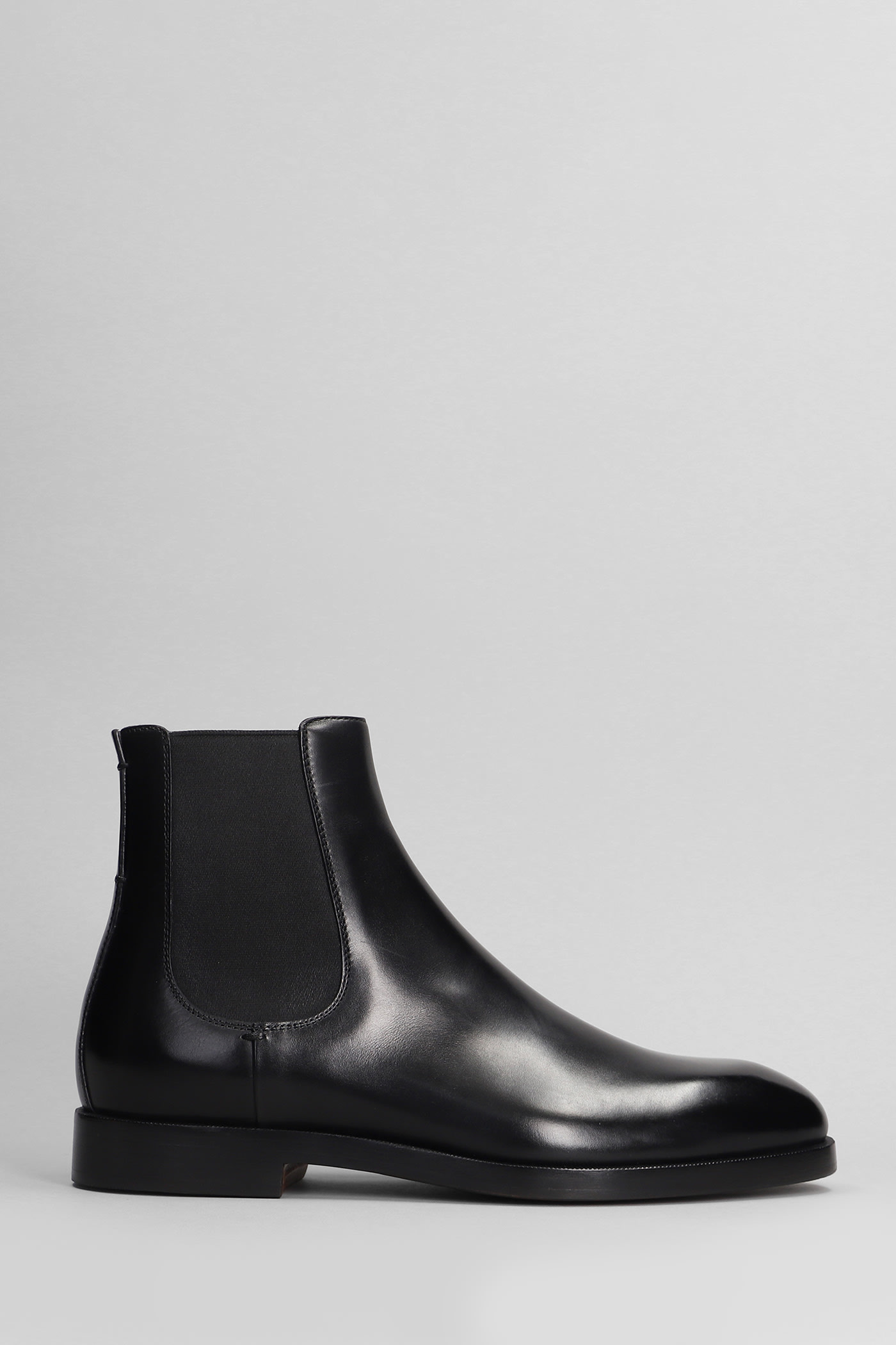 Shop Zegna Torino Ankle Boots In Black Leather