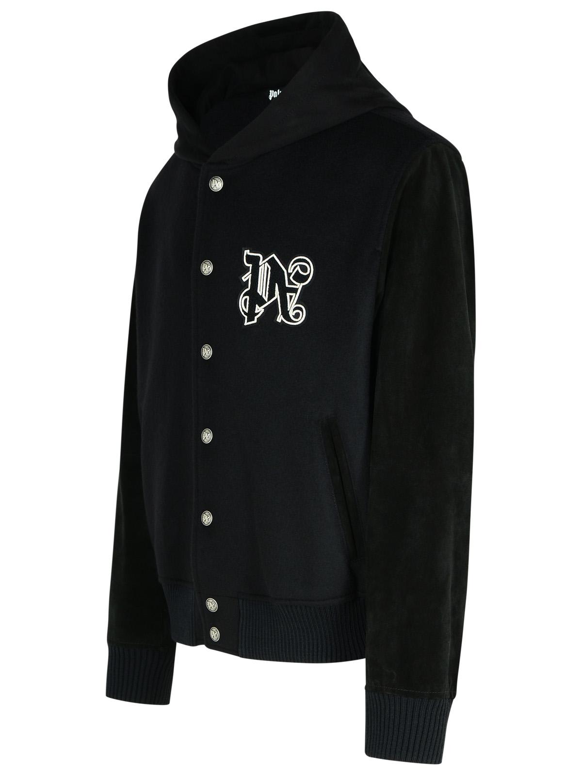 Palm Angels Virgin Wool Blend Bomber Jacket In Black