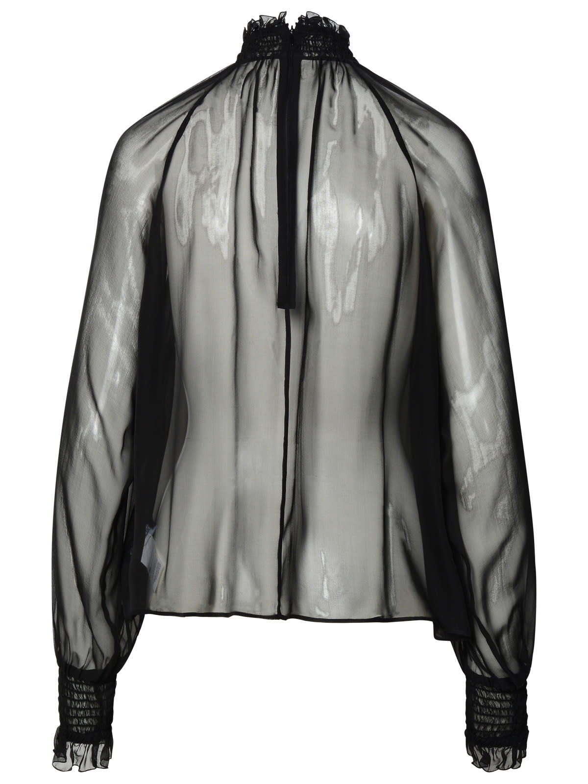 Dolce & Gabbana Chiffon Blouse In Nero