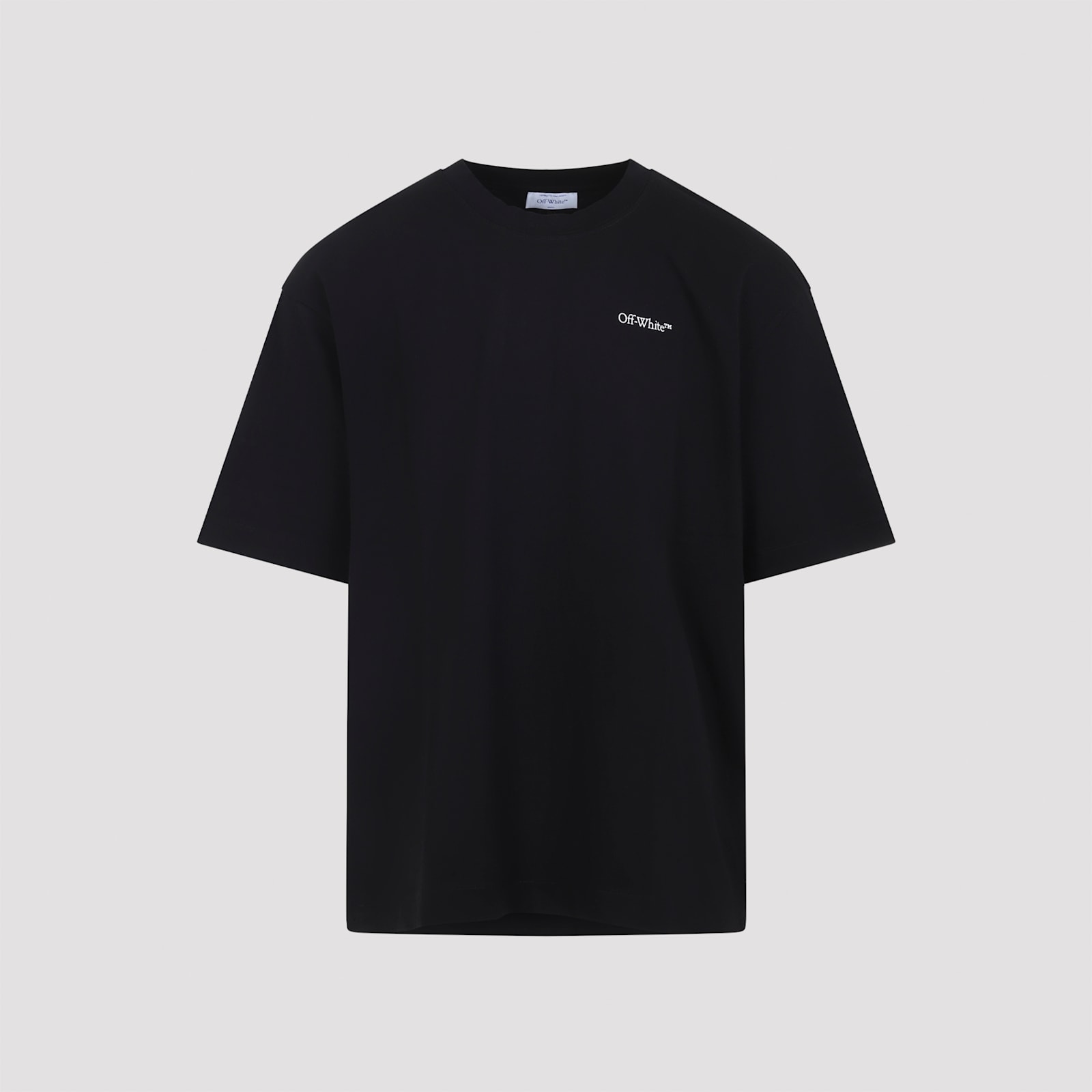 Off-white Graphic Print Short Sleeve Crew Neck T-shirt In Black