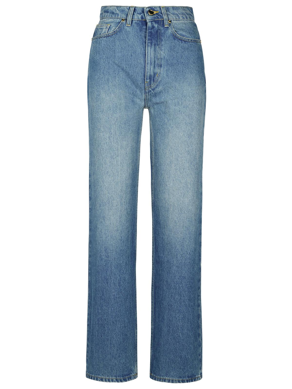 Shop Casablanca Light Blue Denim Cotton Jeans