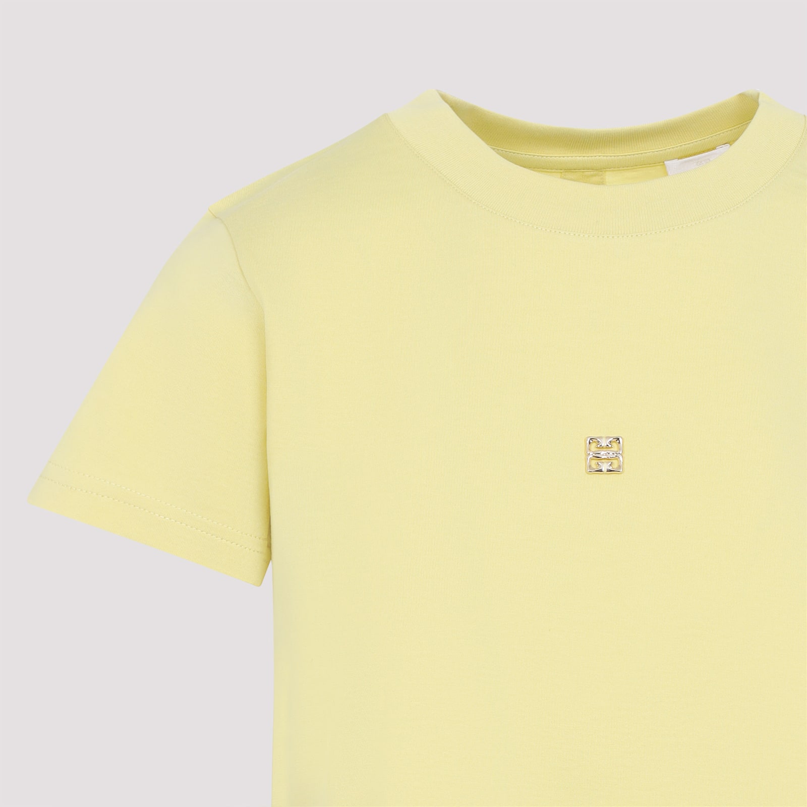Givenchy Bow Detail Crew Neck T-shirt In Pale Yellow