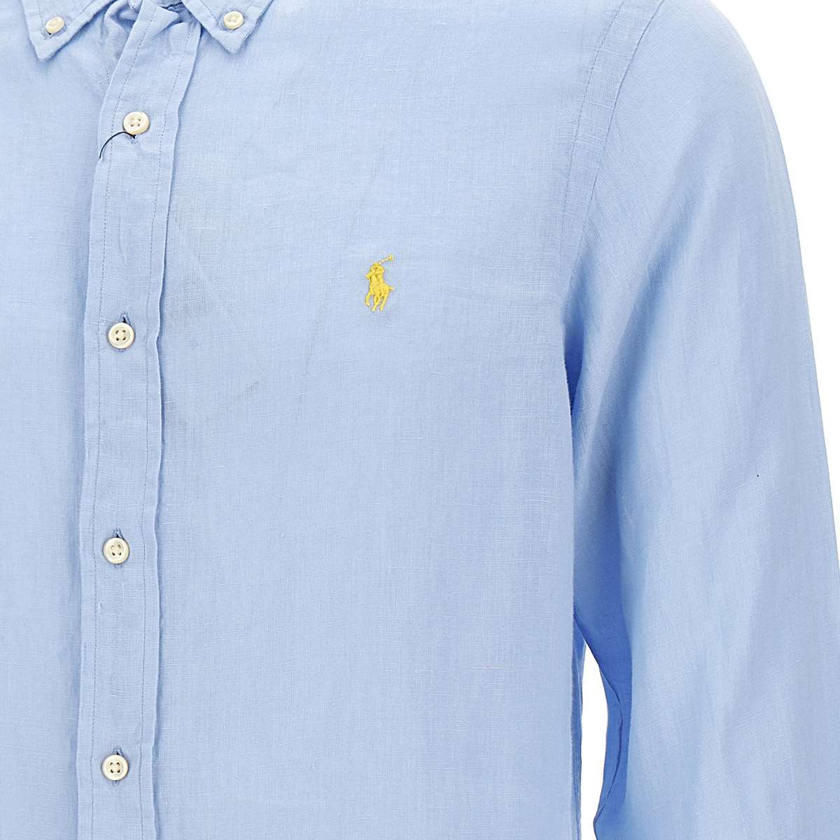 Shop Polo Ralph Lauren Classics Linen Shirt In Light Blue