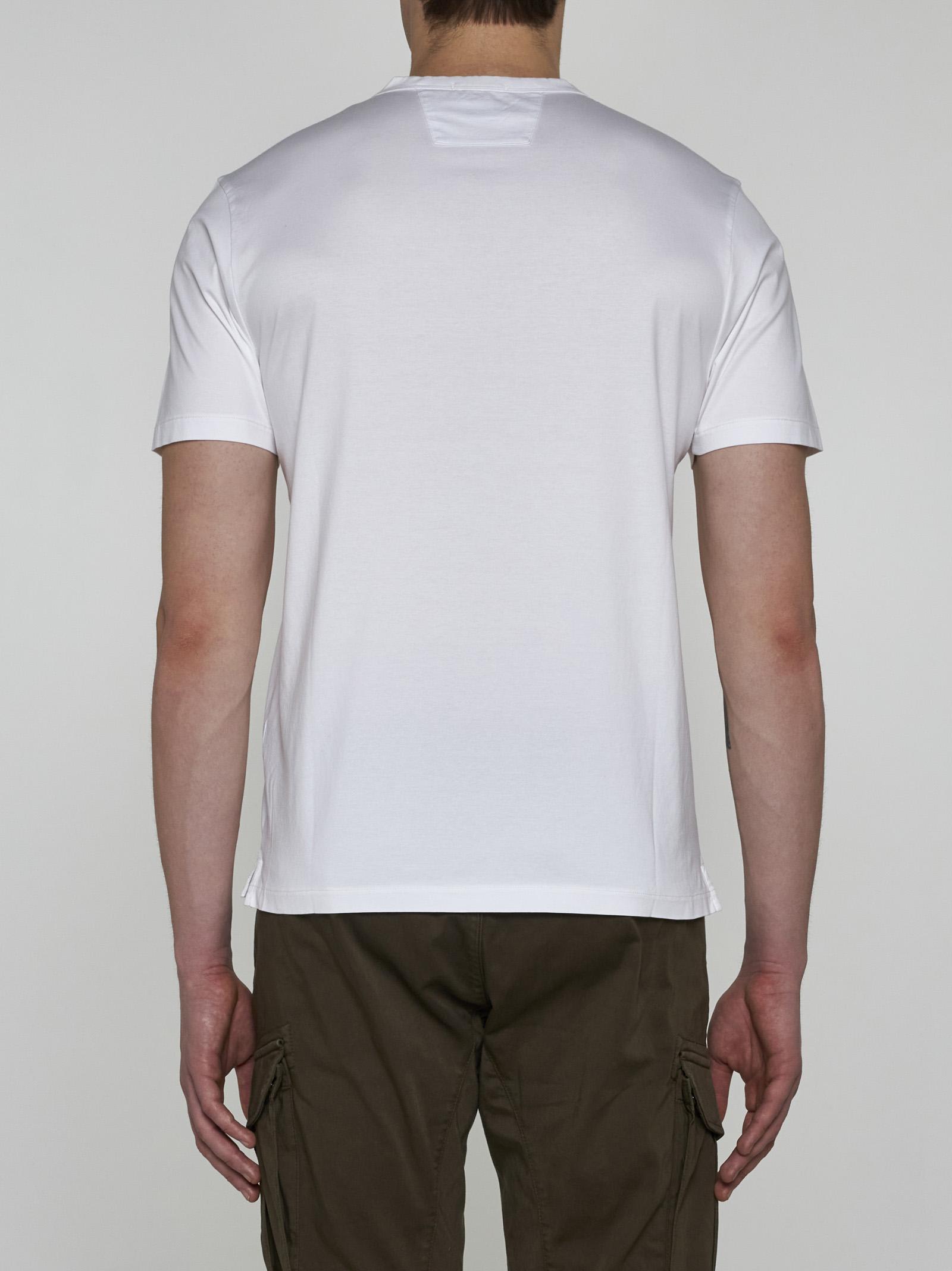 Shop C.p. Company Logo And Pockets Cotton T-shirt In Bianco
