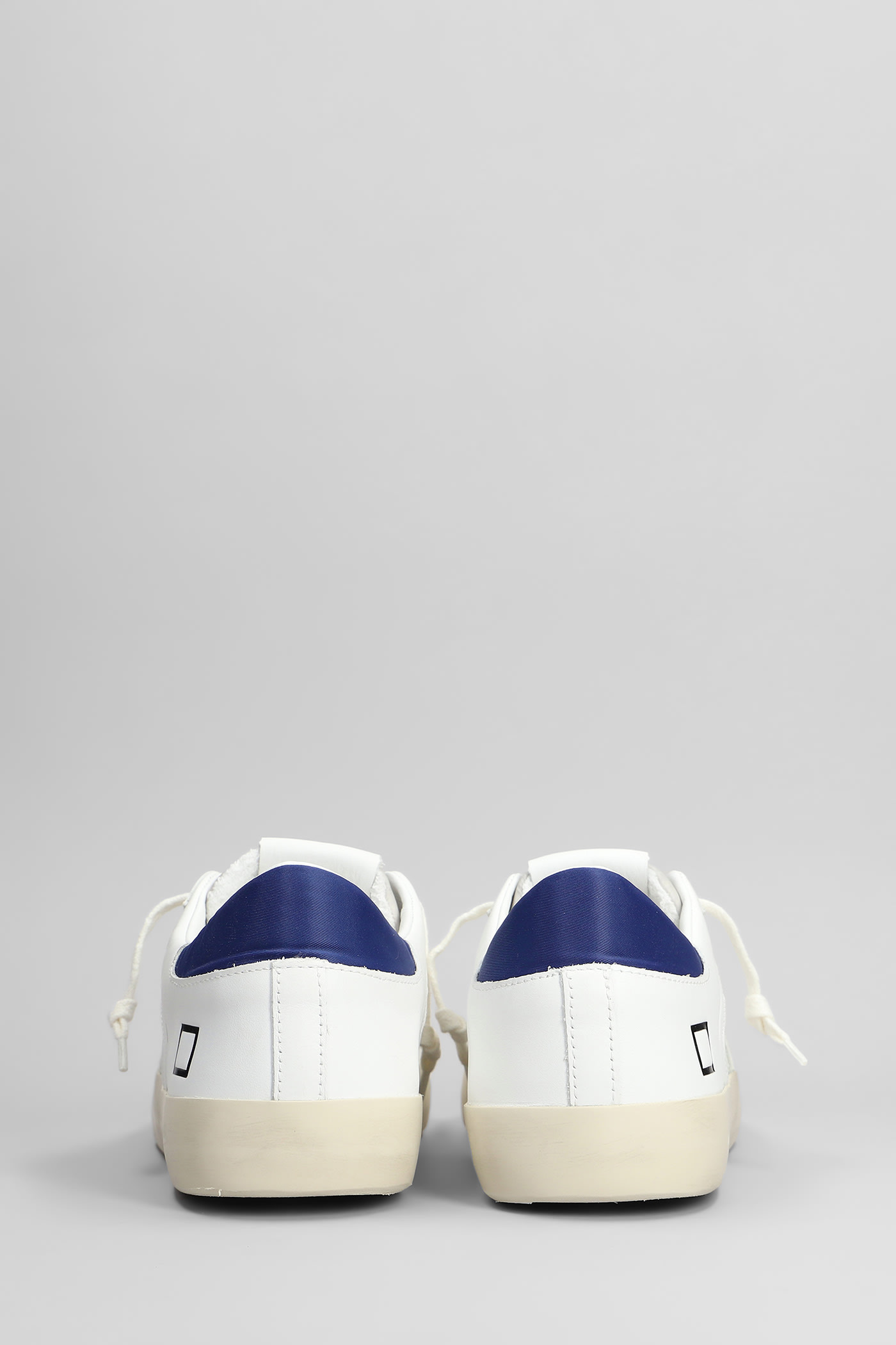 Date Hill Low Sneakers In White Suede And Leather In White/blu