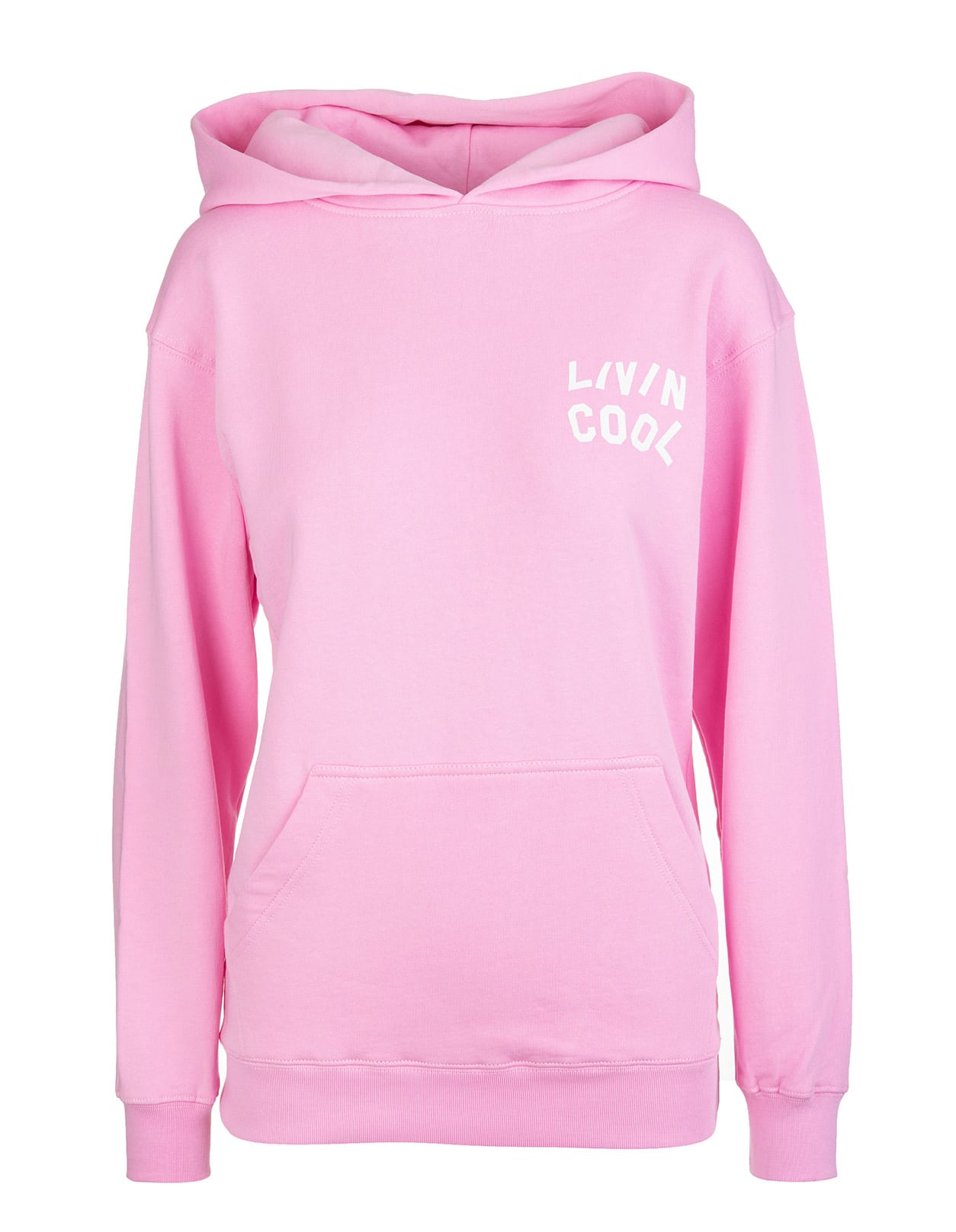 LIVINCOOL Woman Pink Oversize Hoodie With Logo