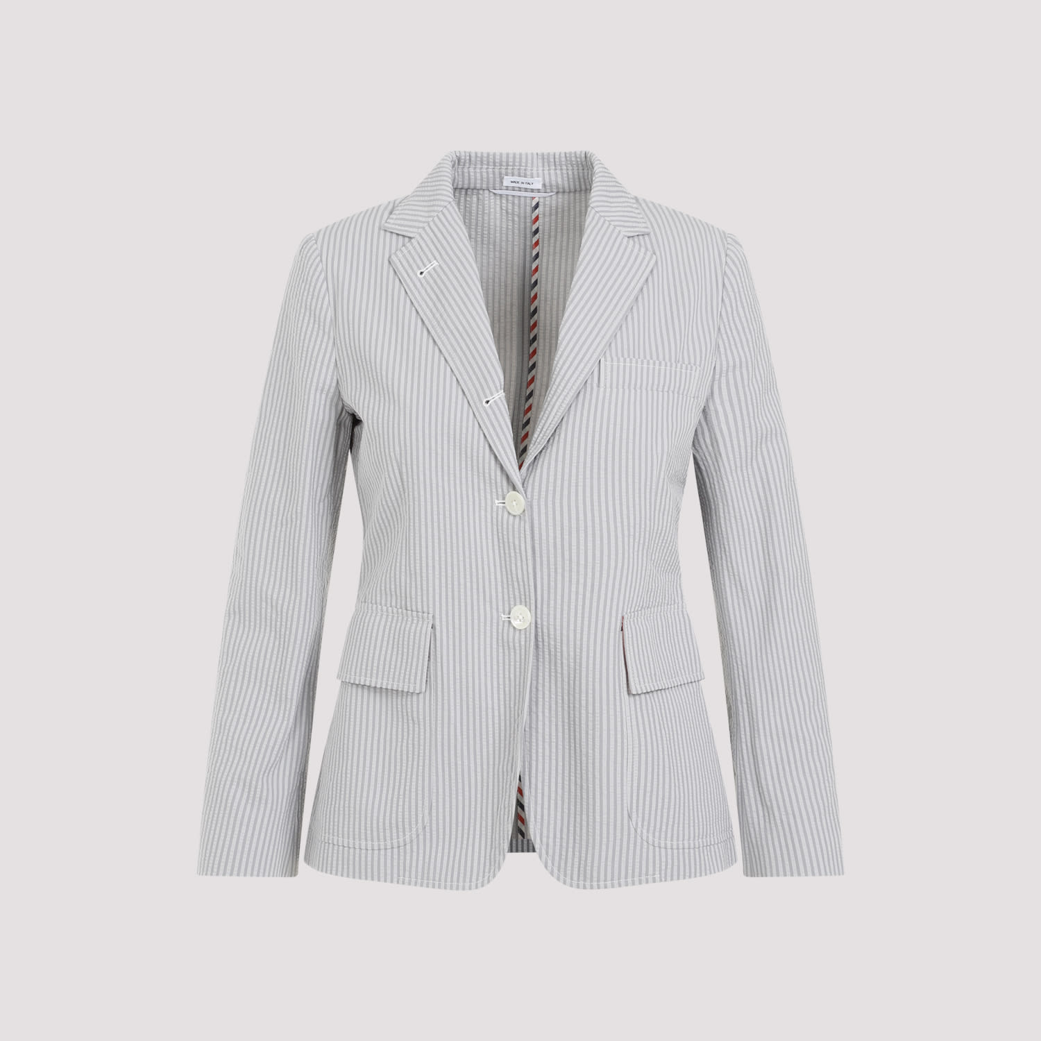 Shop Thom Browne Cotton Jacket In Lt Grey