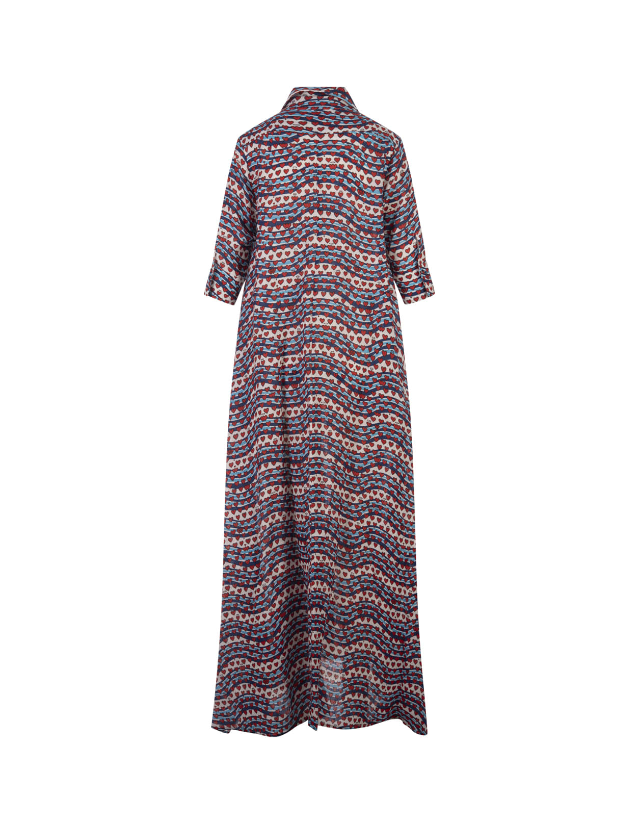 Shop Alessandro Enriquez Long Printed Linen Shirt Dress In Multicolour