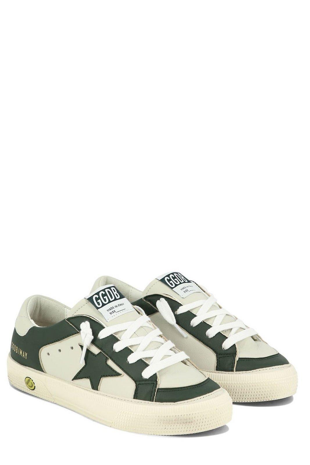Shop Golden Goose Star Patch Lace-up Sneakers