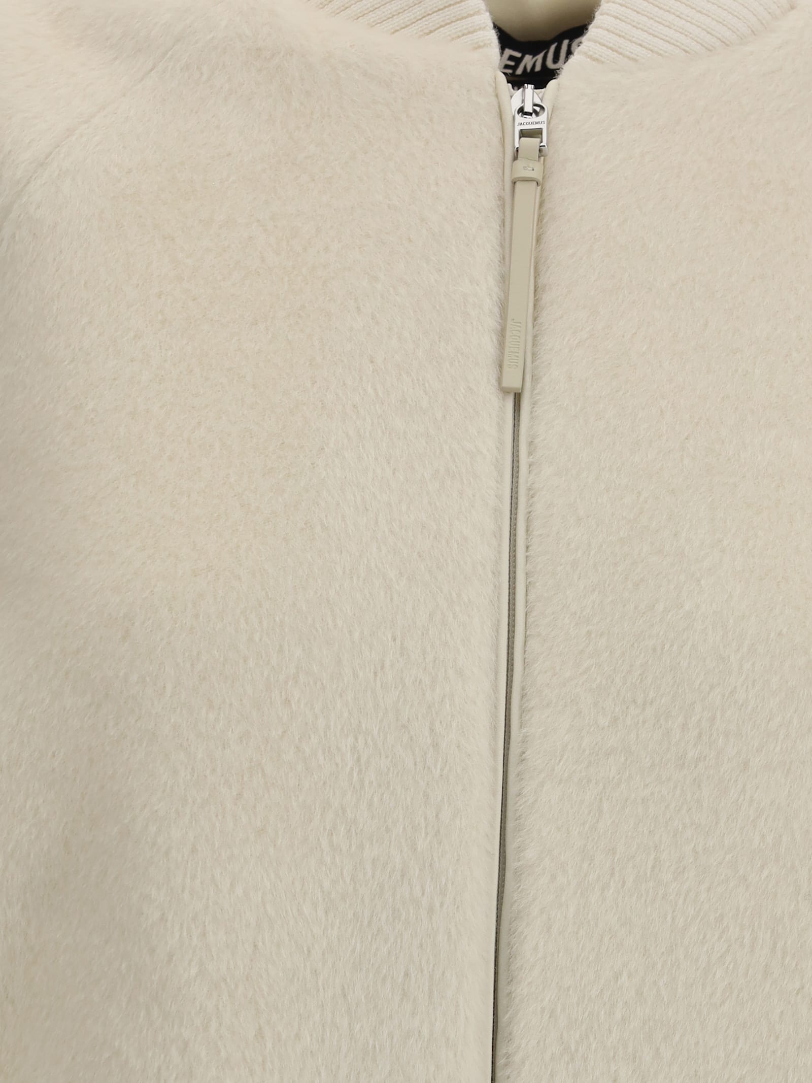 Jacquemus The Le Blouson Pilu Jacket In White Alpaca Wool In White