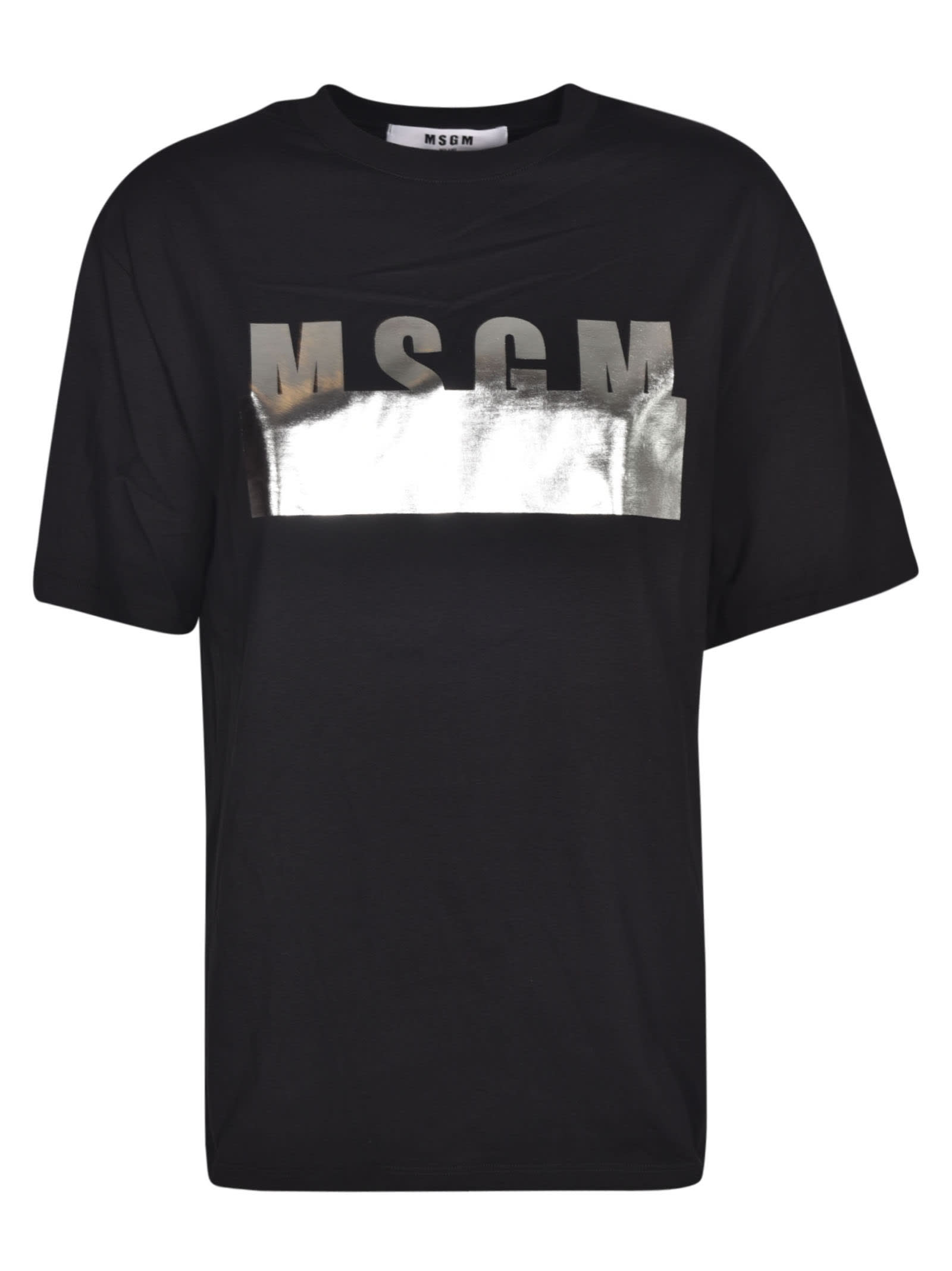 MSGM Metallic Tape Logo T-shirt