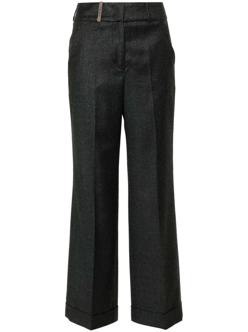 Shop Peserico Trousers In Graphite