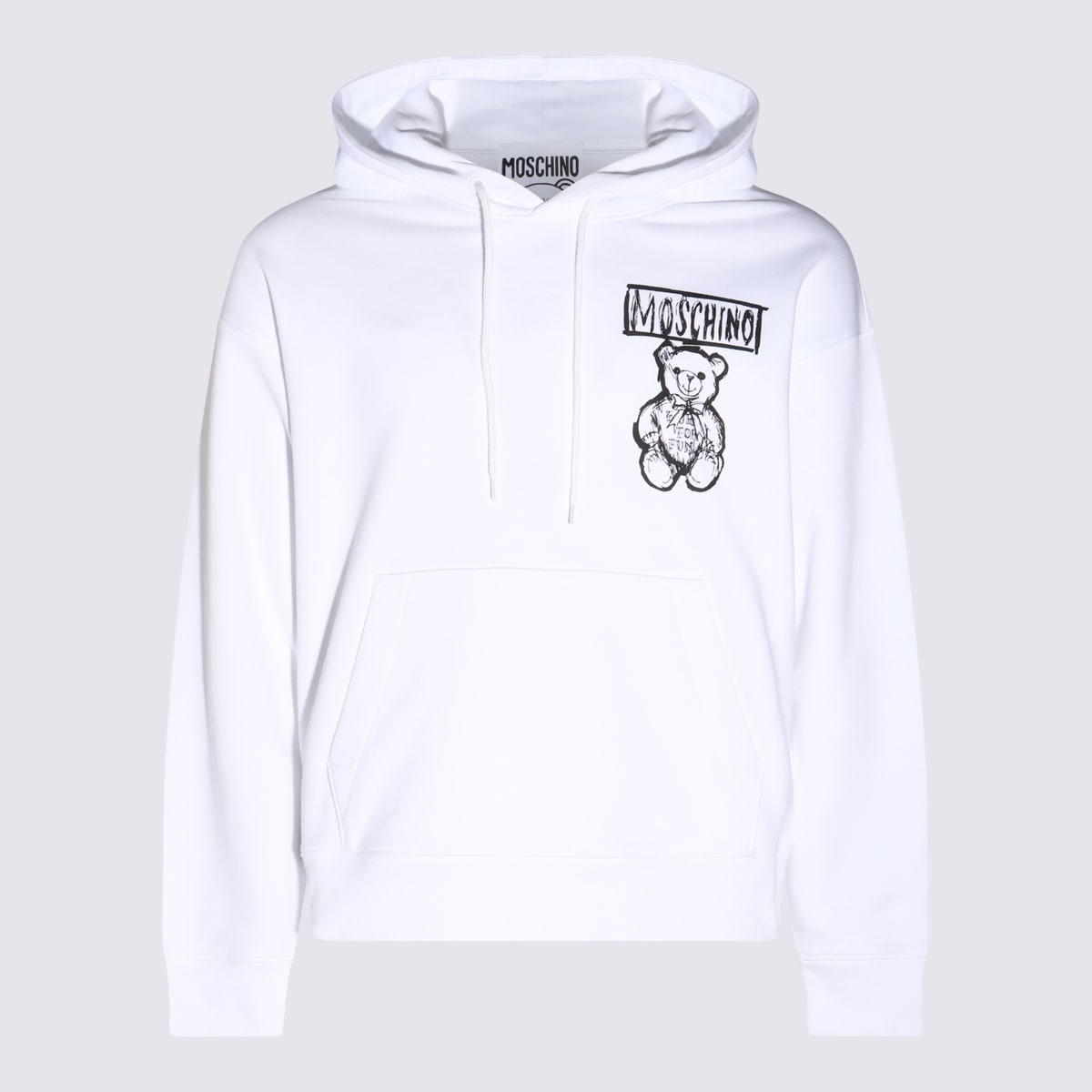 Shop Moschino White Cotton Sweatshirt