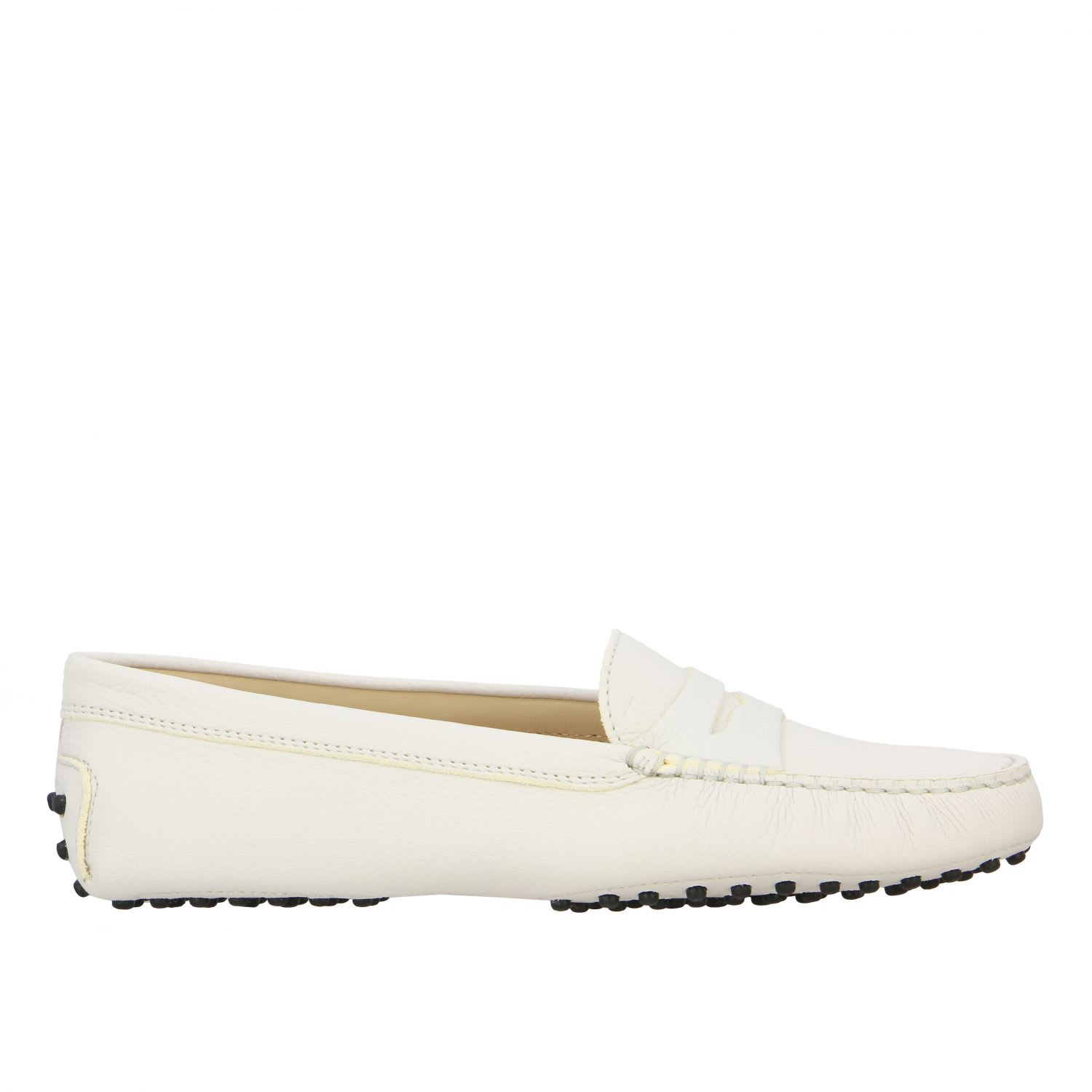 TOD'S NEW GOMMINI LOAFERS IN HAMMERED LEATHER WITH SLEEPER,11239647