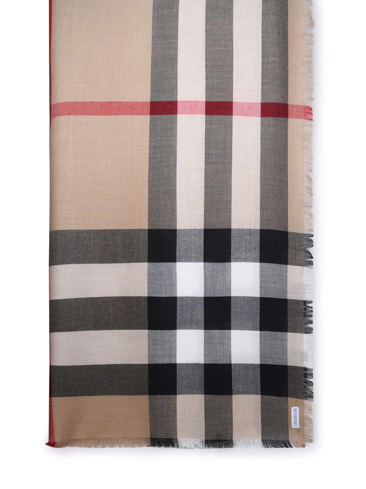 Shop Burberry Beige Cashmere Blend Scarf In A7026