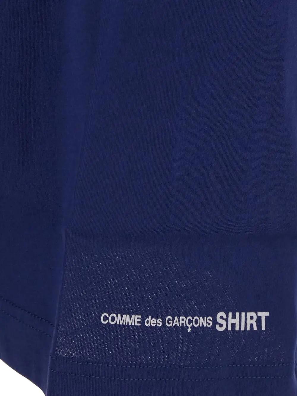 Shop Comme Des Garçons Shirt Logo T-shirt T-shirt In Navy