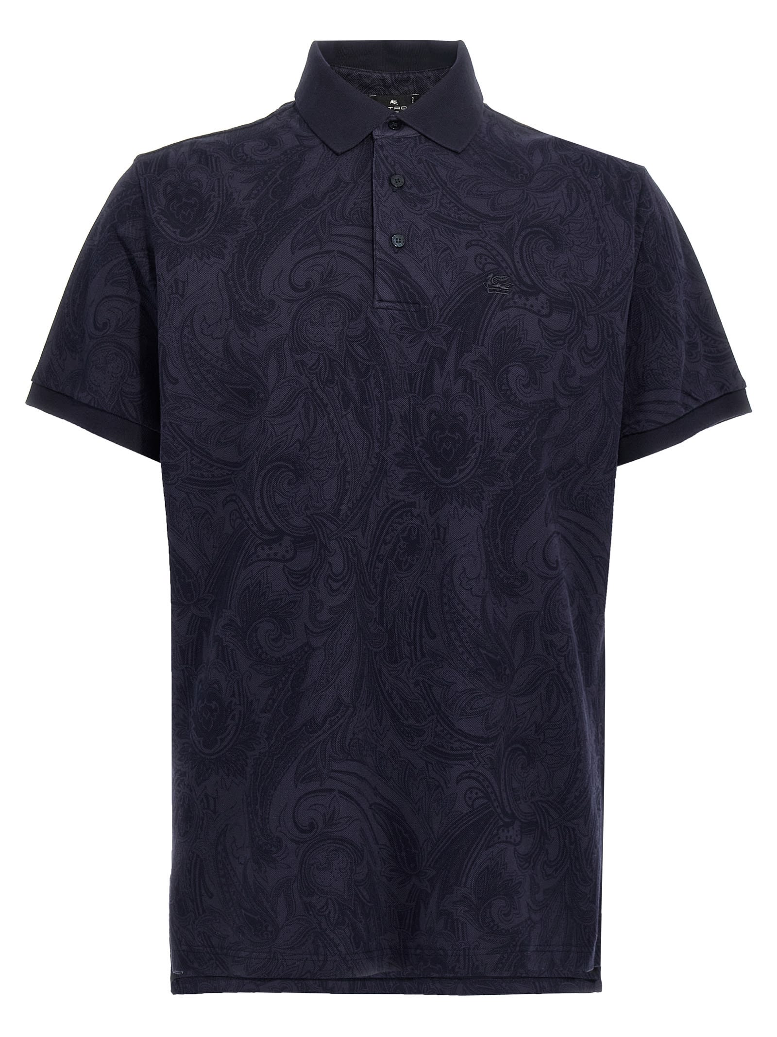 Shop Etro Pegaso Polo Shirt In Blue