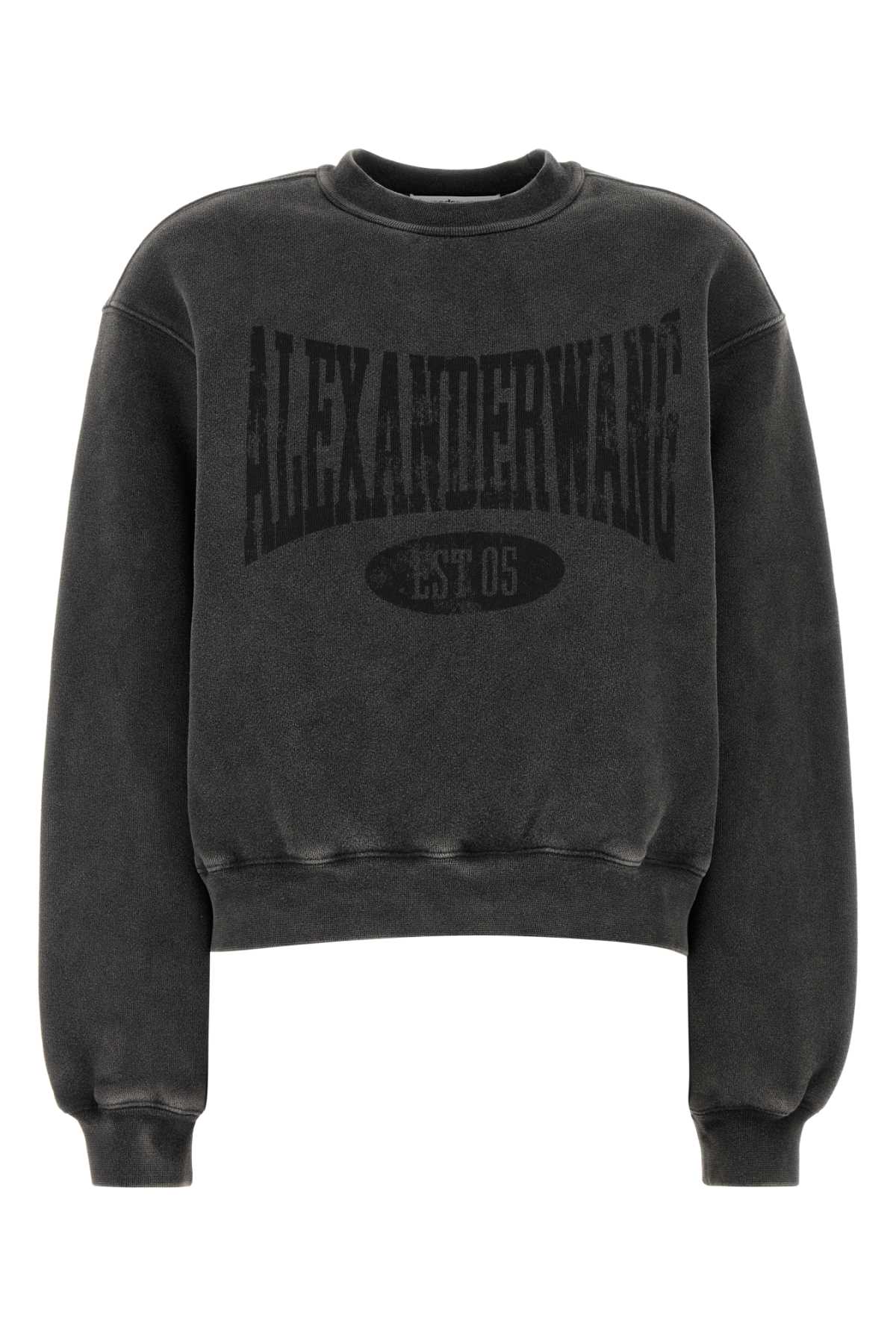 Charcoal Cotton Blend Oversize Sweatshirt