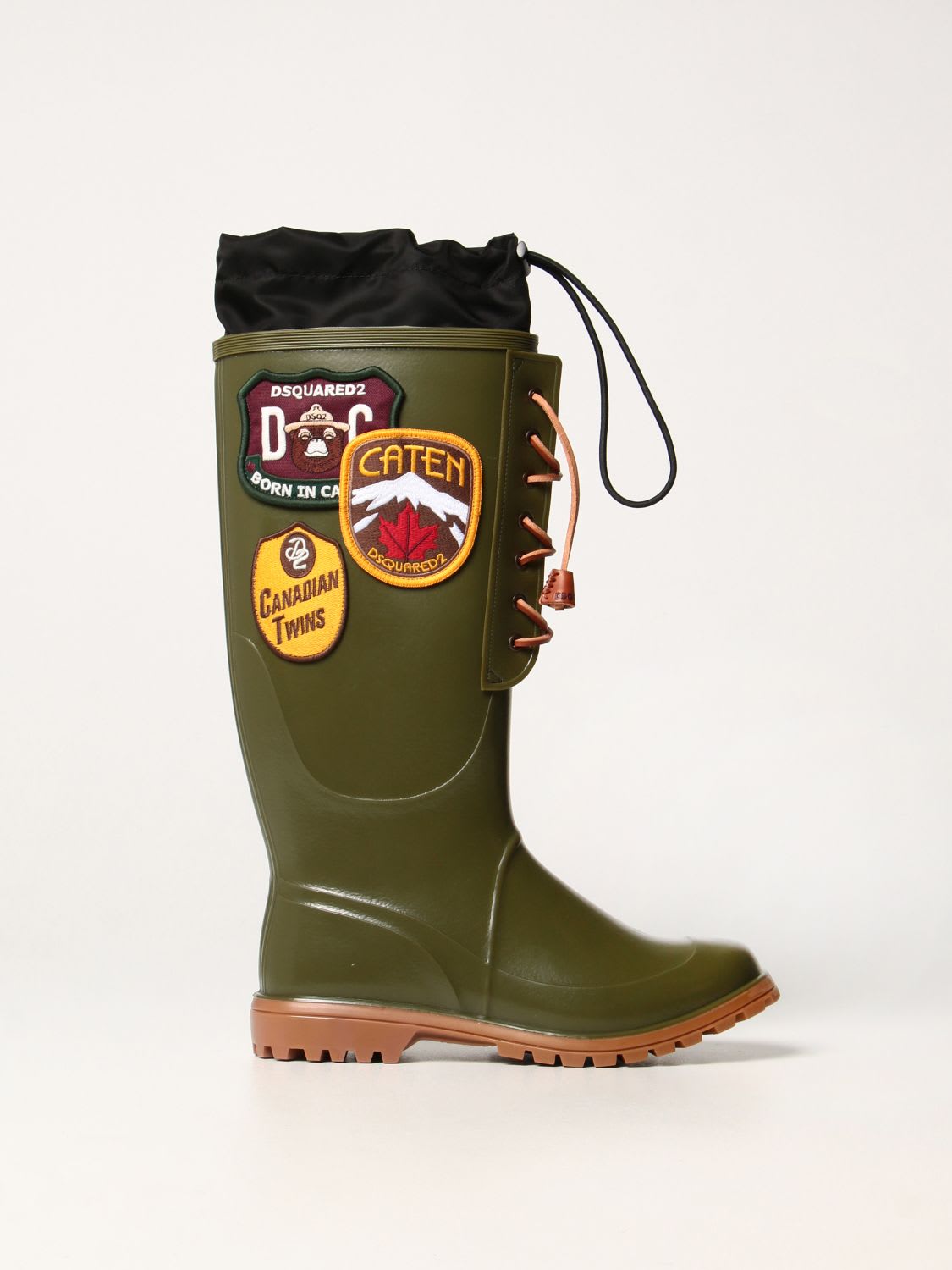Dsquared2 Boots Dook Dsquared2 Rubber Rain Boots With Patch