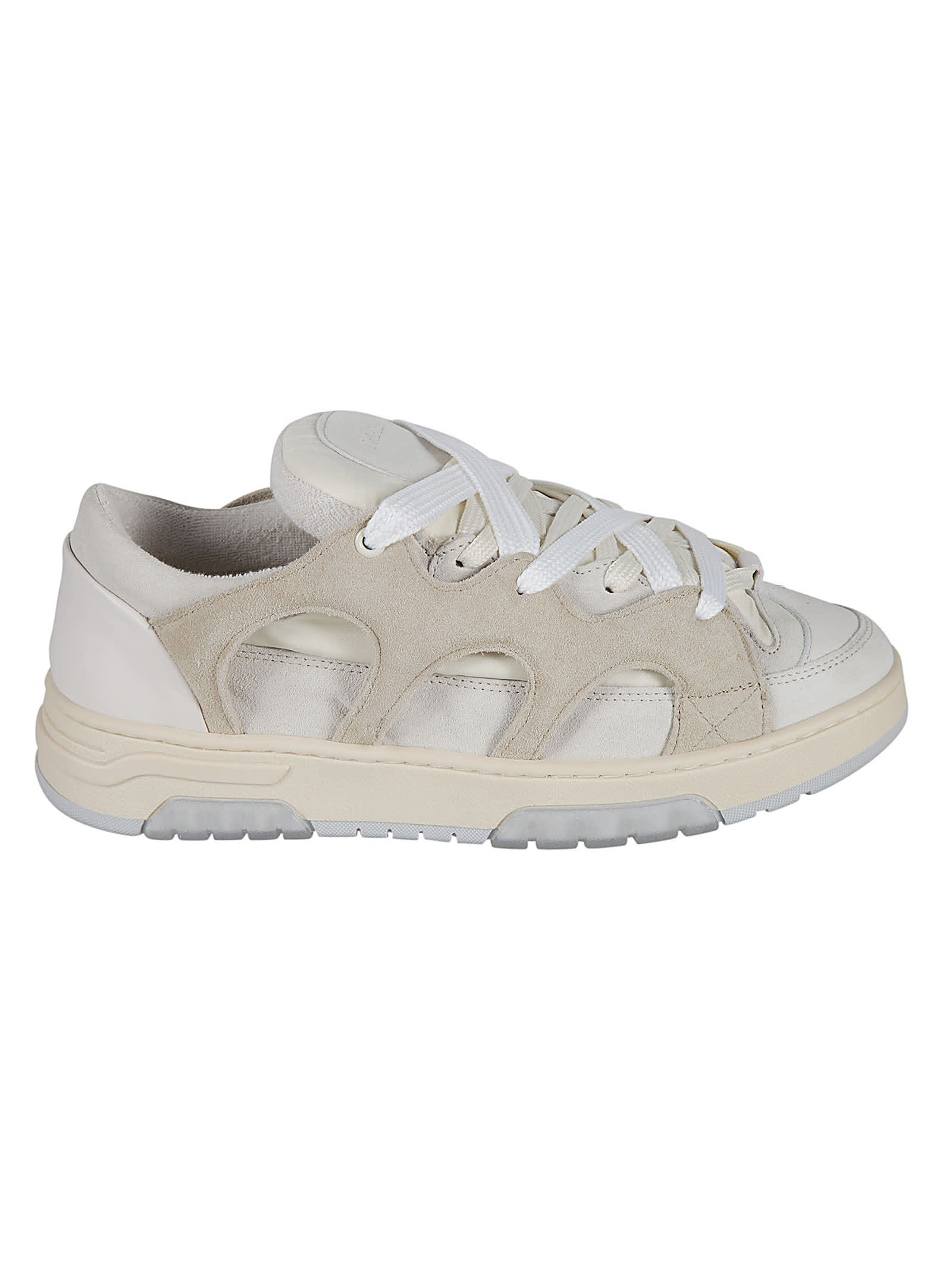 Paura Velvet Logo Sneakers In Neutral