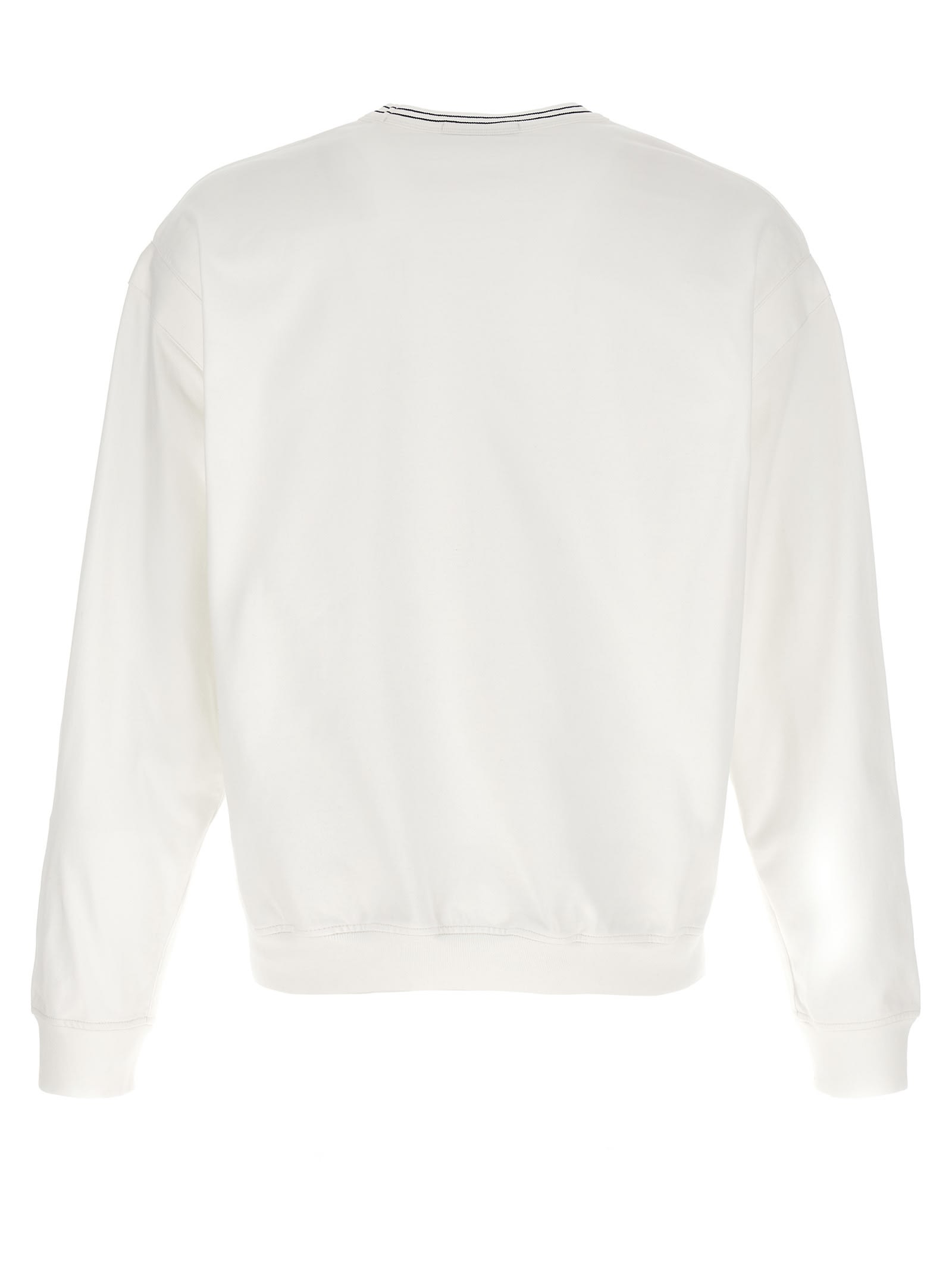 Shop Stone Island Logo Print Sweatshirt In White