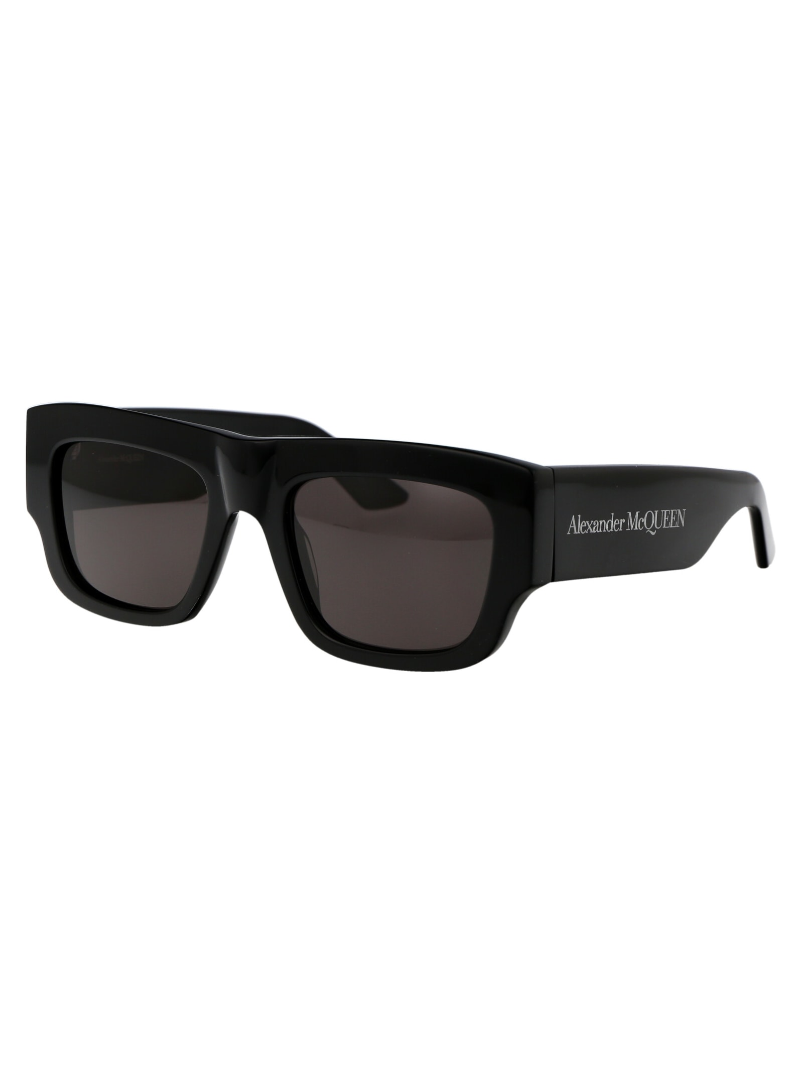 Shop Alexander Mcqueen Am0449s Sunglasses In 001 Black Black Grey
