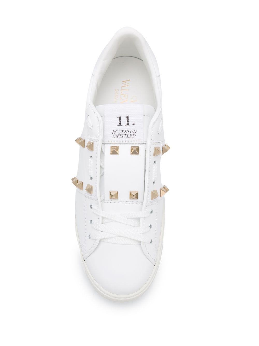 Valentino Rockstud Untitled Sneakers In White