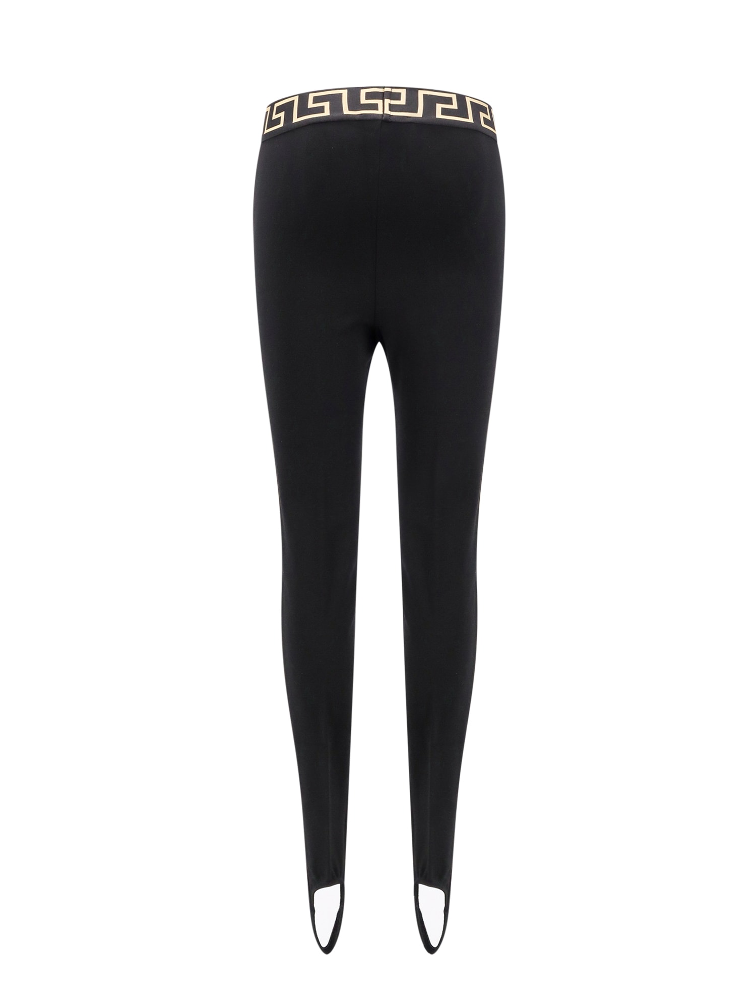 Shop Versace Leggings In Nero