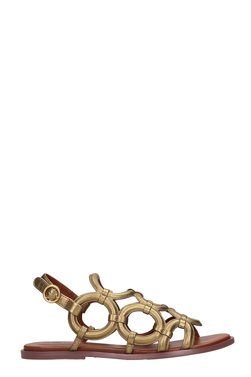 SEE BY CHLOÉ FLATS IN BRONZE LEATHER,11309522