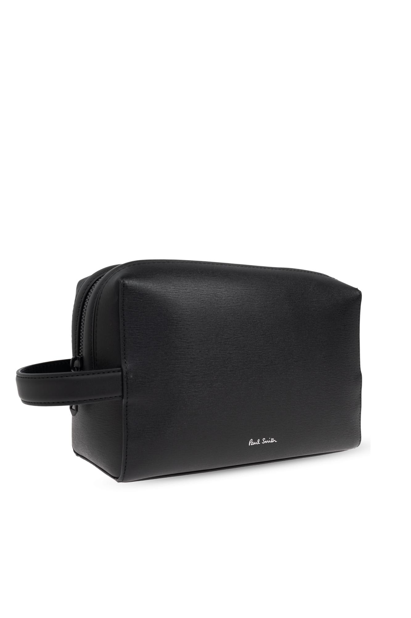 Paul Smith Leather Toiletry Bag In Black