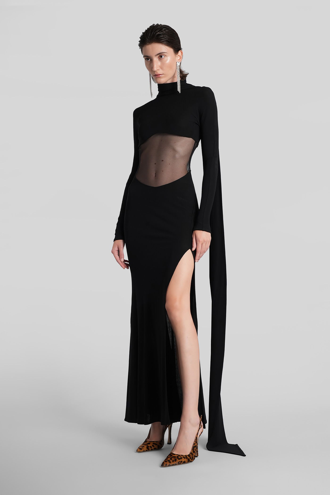 Blumarine Long Dress In Black