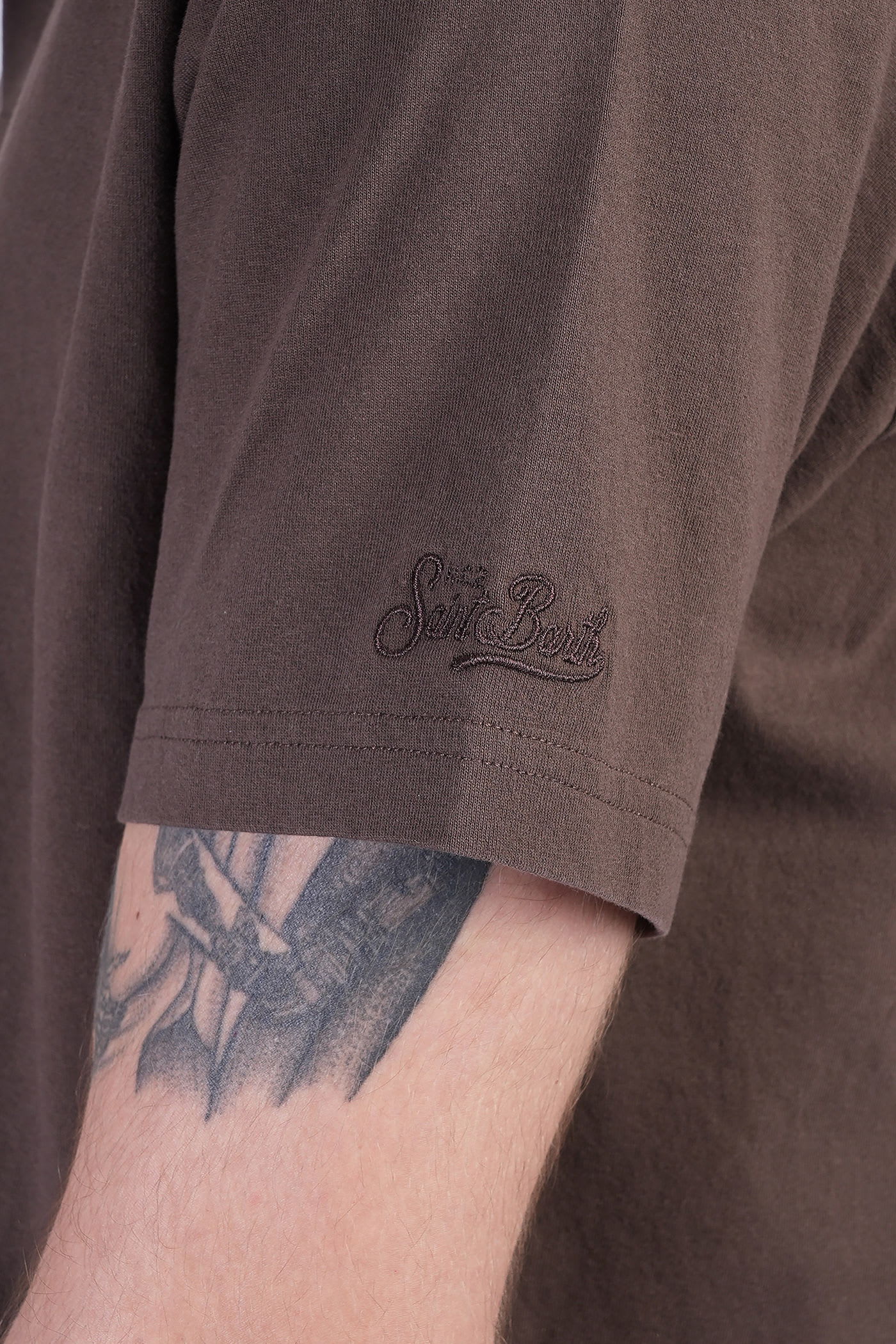 Mc2 Saint Barth Brighton Polo In Brown Cotton In Brown