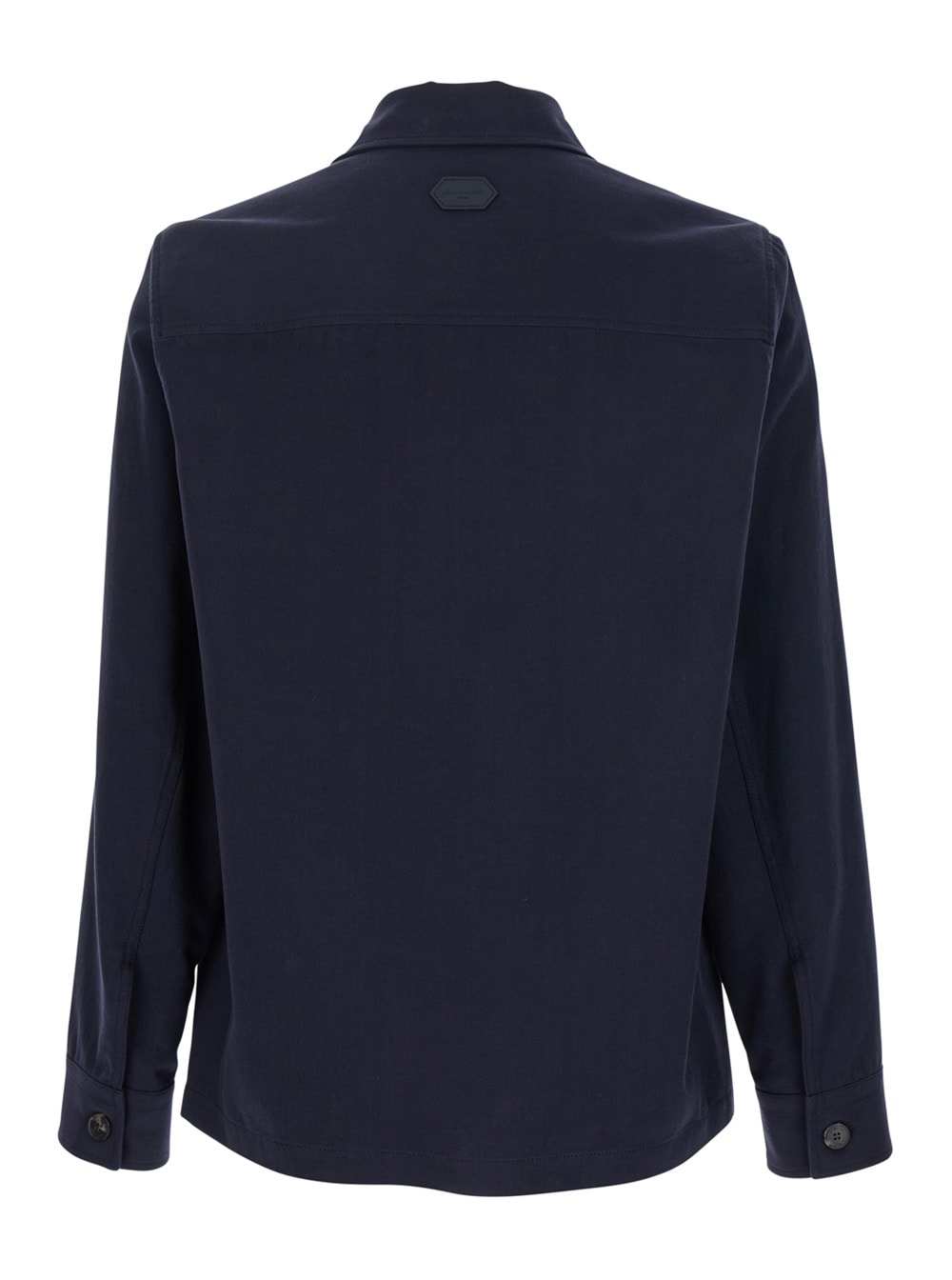 Jacob Cohen Blue Jacket With Classic Collar And Logo Patch On The Rear In Blu