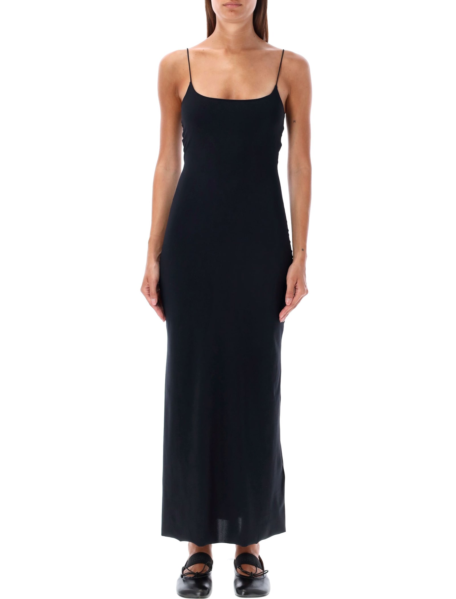 Shop Mm6 Maison Margiela Jersey Midi Dress In Black