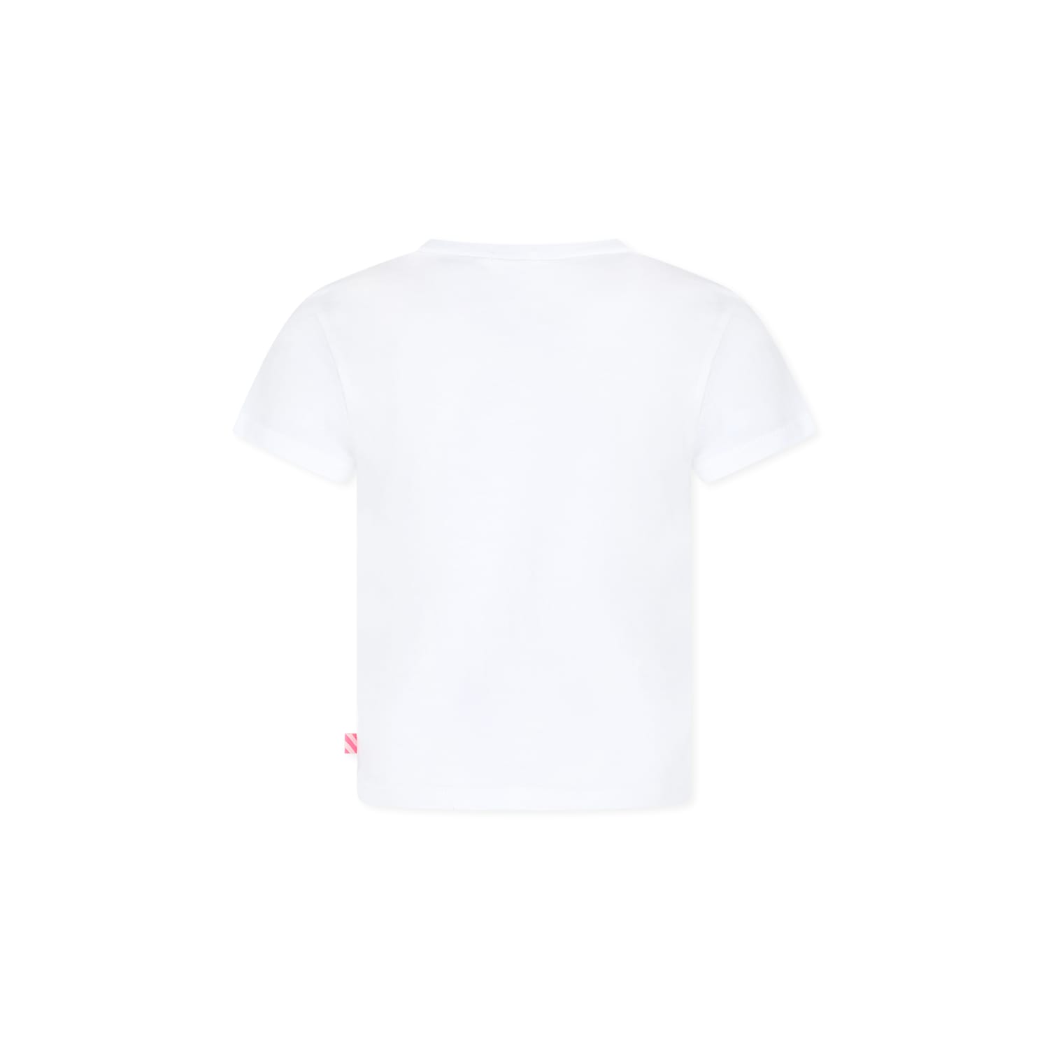 Billieblush White T-shir For Girl With Palm Tree Print In White