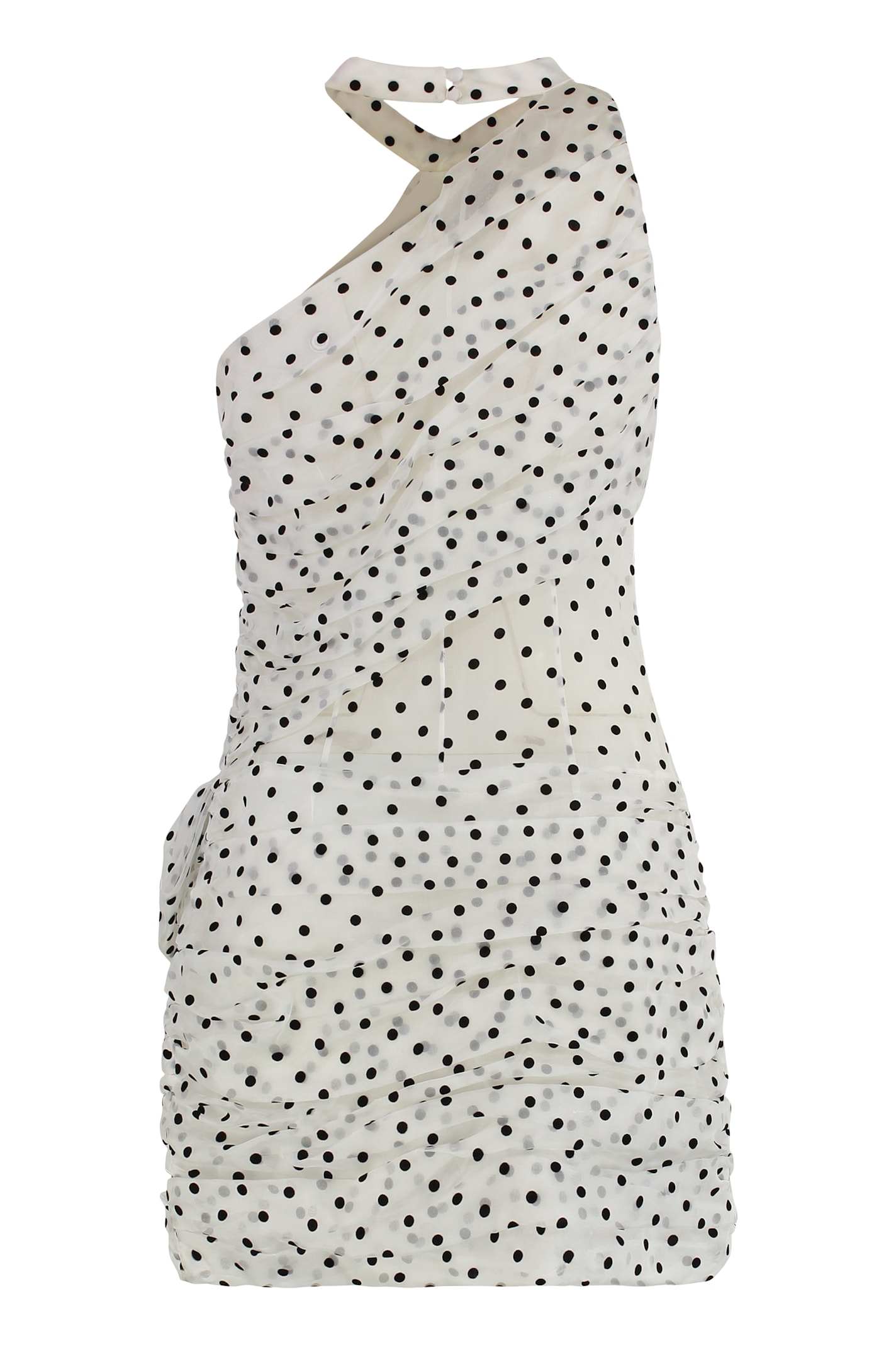 Alessandra Rich Mini Dress With Bow And Polka Dots In White
