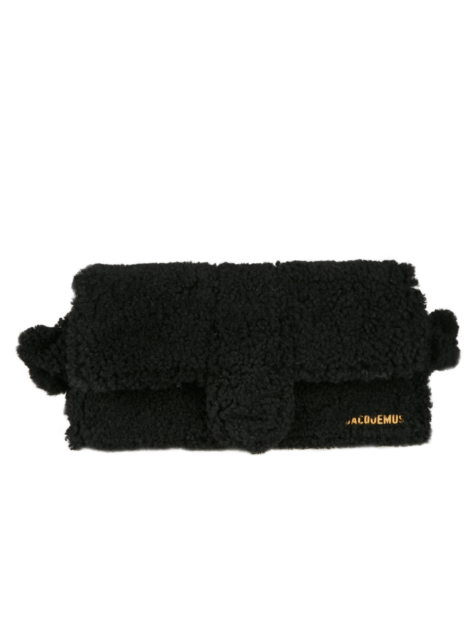 Jacquemus Fur Applique Flap Logo Shoulder Bag