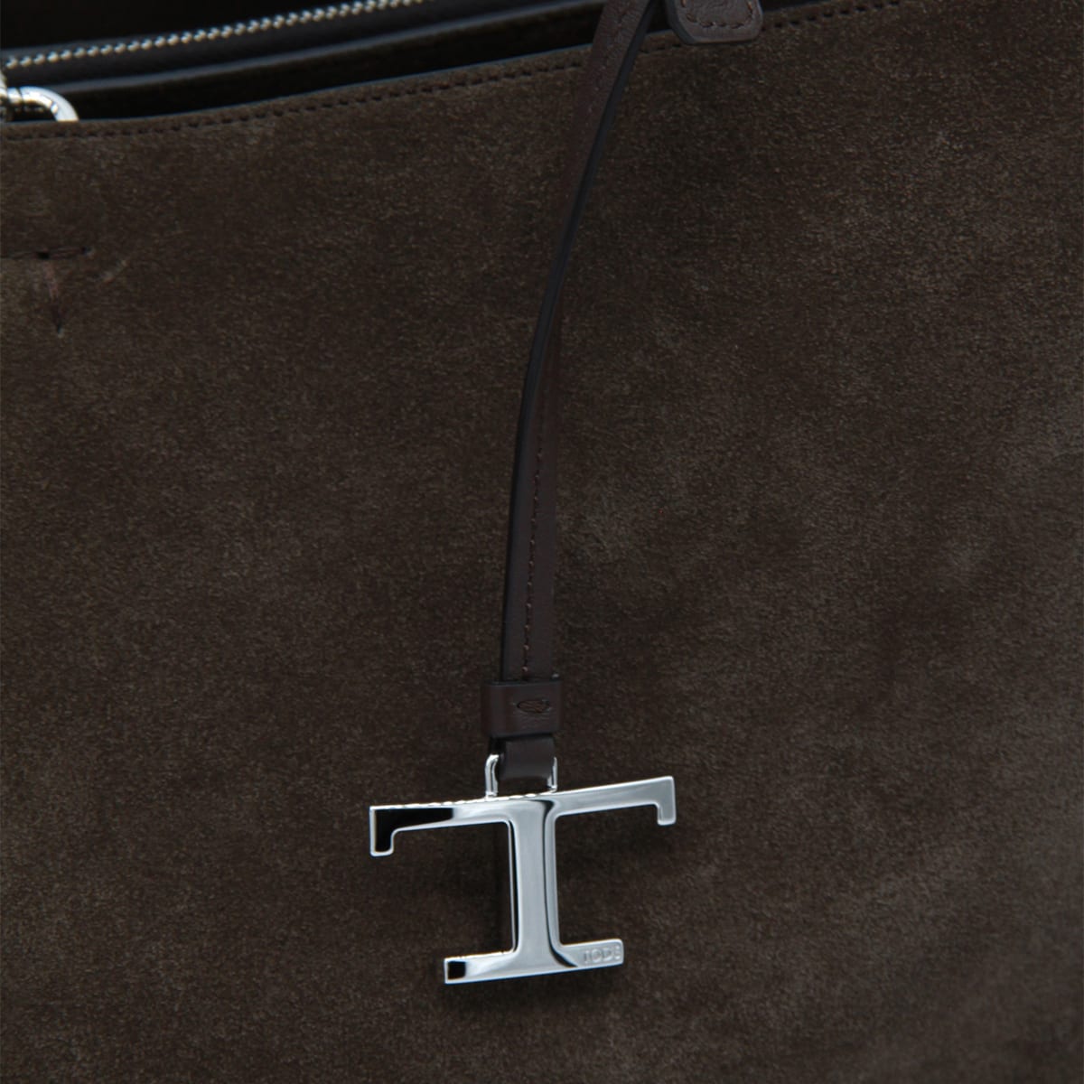 Tod's Dark Brown Suede Leather Top Handle Bag In Brown