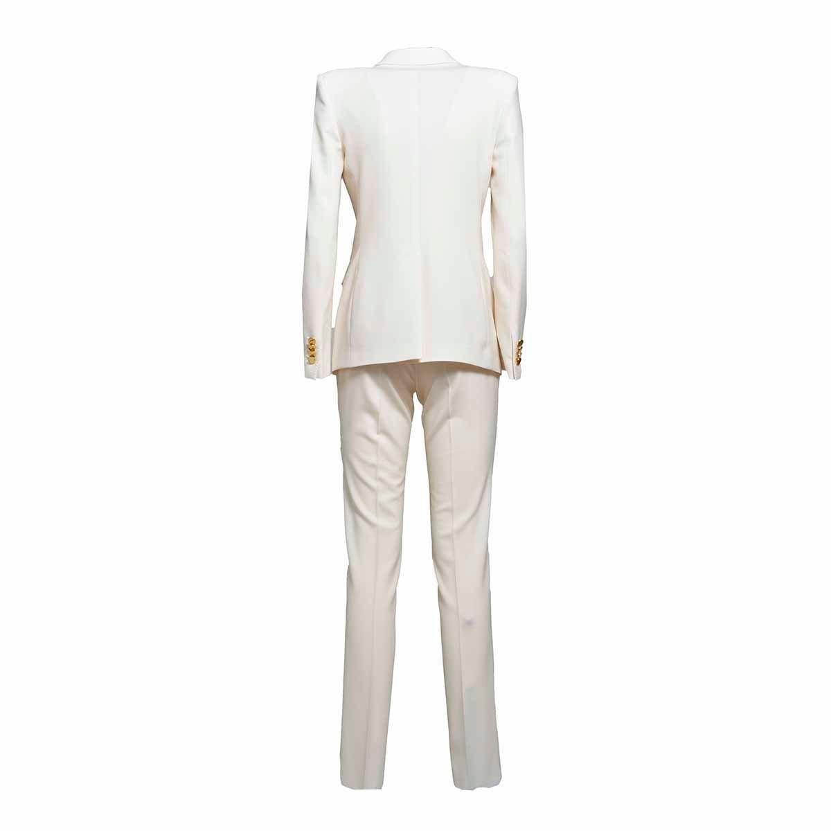 Shop Tagliatore Double-breasted Two-piece Suit Set In Panna